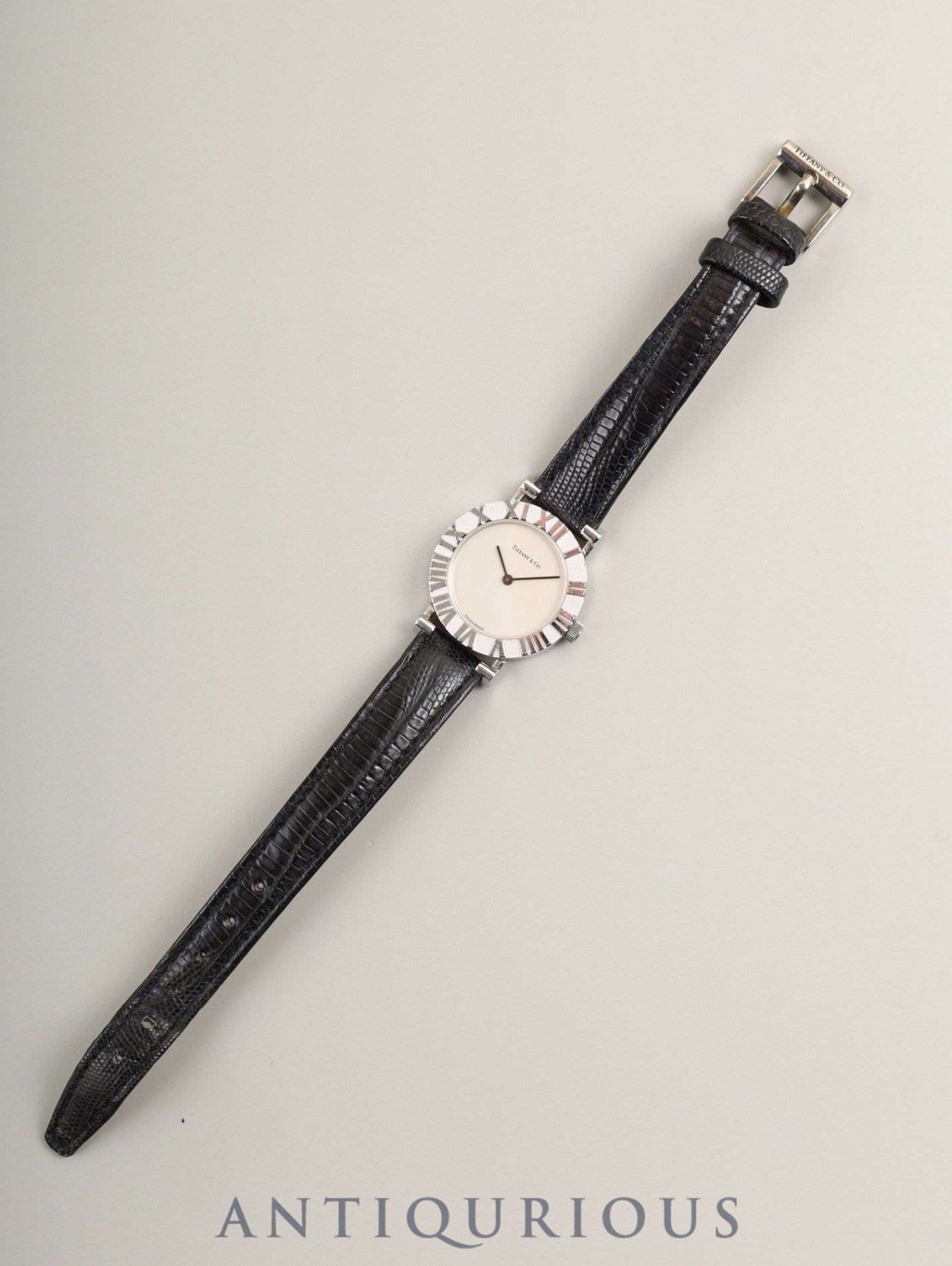 ティファニー アトラス SV CASE L0640 クォーツ Cal.976.001 SV925 純正革ベルト 純正尾錠（SS） シルバー文字盤 箱 オーバーホール済み