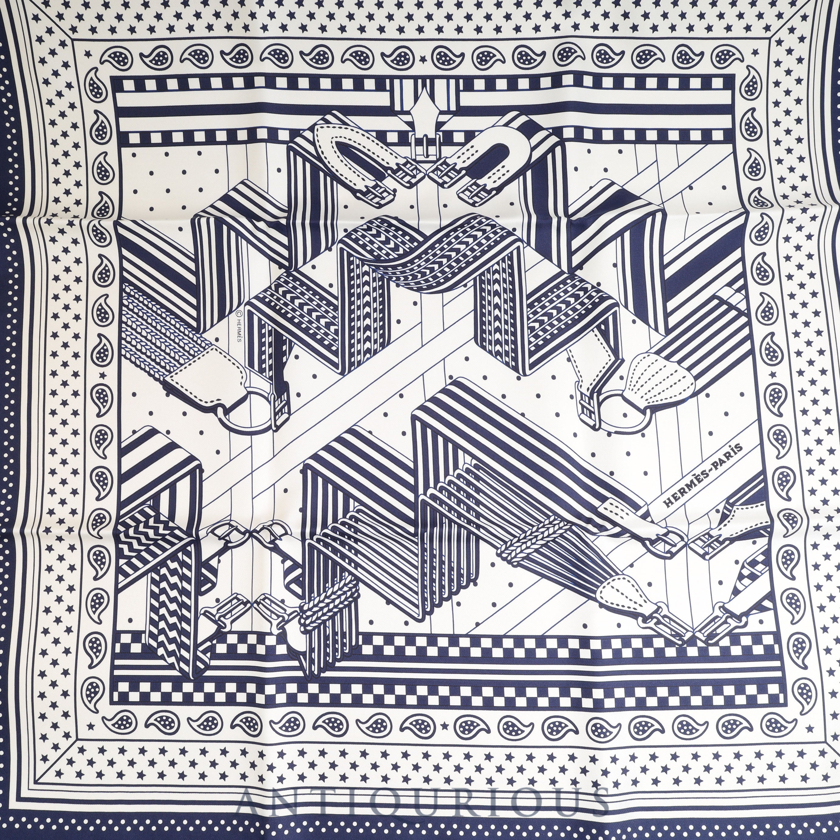 Hermes Scarf Carre 55 Zigzag Sangle