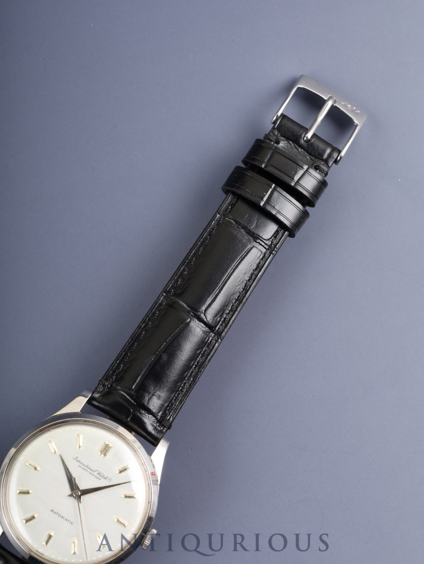 IWC Old Inter Automatic Caliber 853 Stainless Steel Leather Strap with Aftermarket Buckle (SS) Silver Dial Overhauled