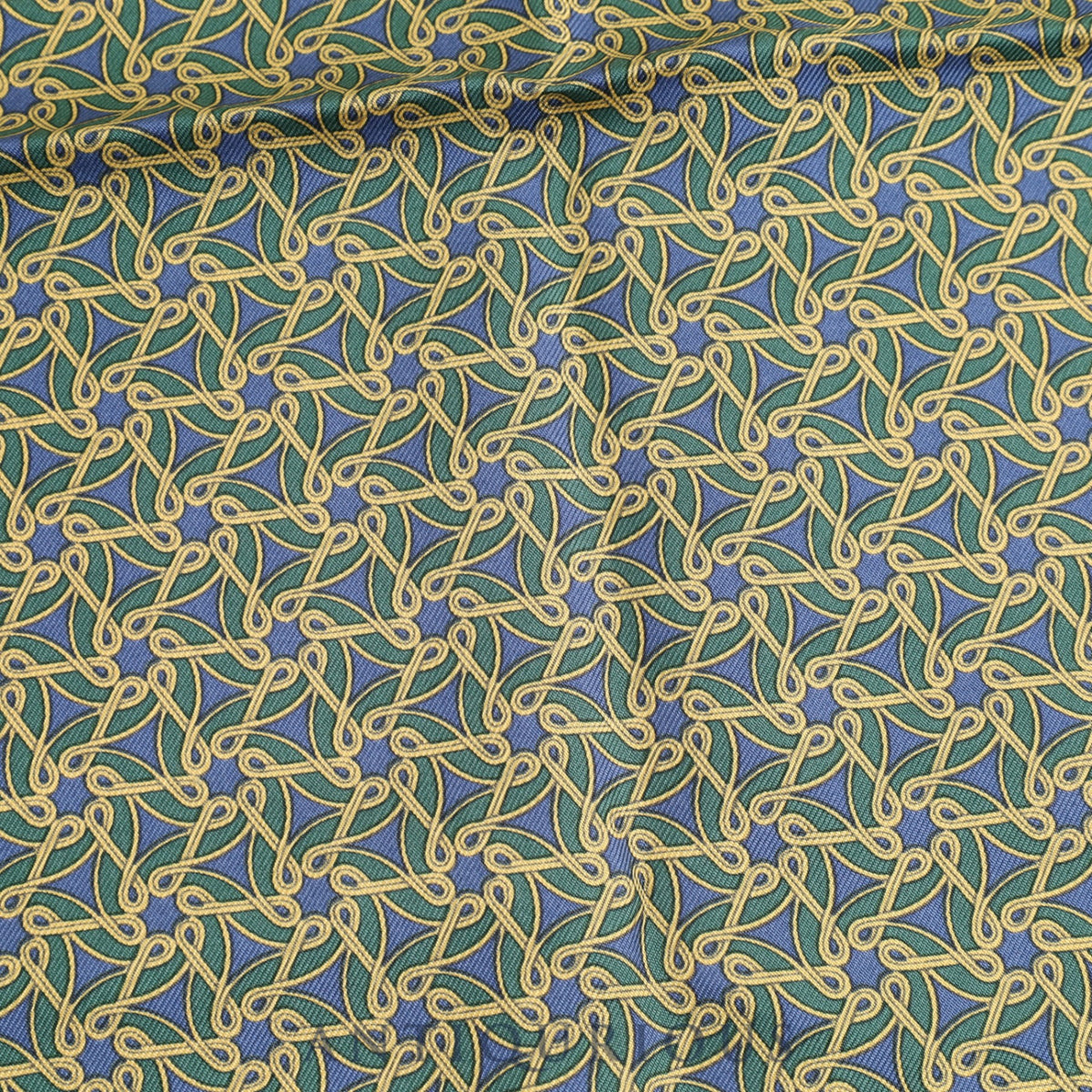 Hermes scarf Carre 45 green geometric pattern SILK 100%