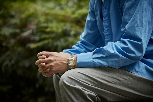 カルティエ サントス カレ LM 2961 自動巻き SS / YG SS / YG ゴドロンブレス アイボリー文字盤 オーバーホール済み