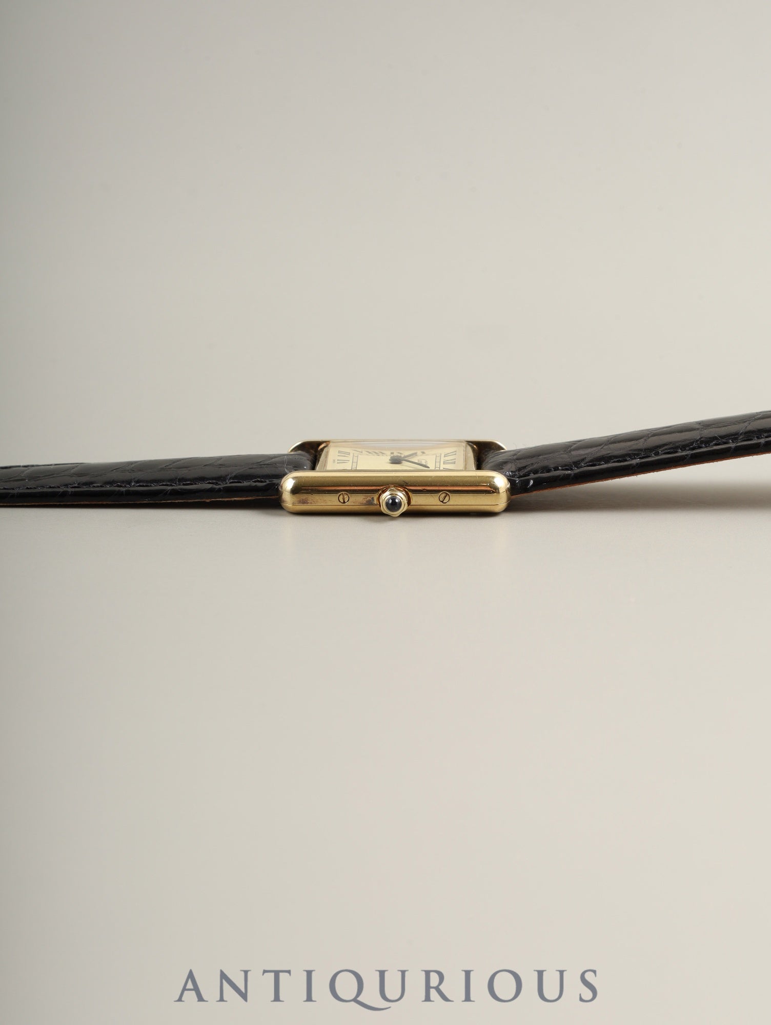 カルティエ マストタンク SM 366001 クォーツ Cal.66 SV925 革 純正Dバックル（GP） アイボリーローマン文字盤 オーバーホール済み