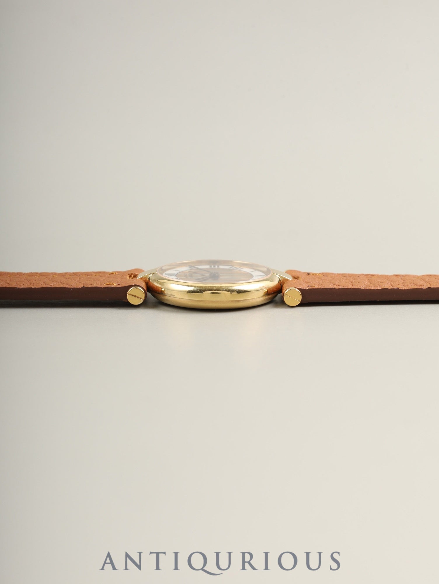 カルティエ マスト ヴァンドーム VLC SM 18 クォーツ Cal.81 SV925 革 純正尾錠（GP）フロントトリニティ文字盤 カルティエブティックにてコンプリートサービス（フルメンテナンス）済み