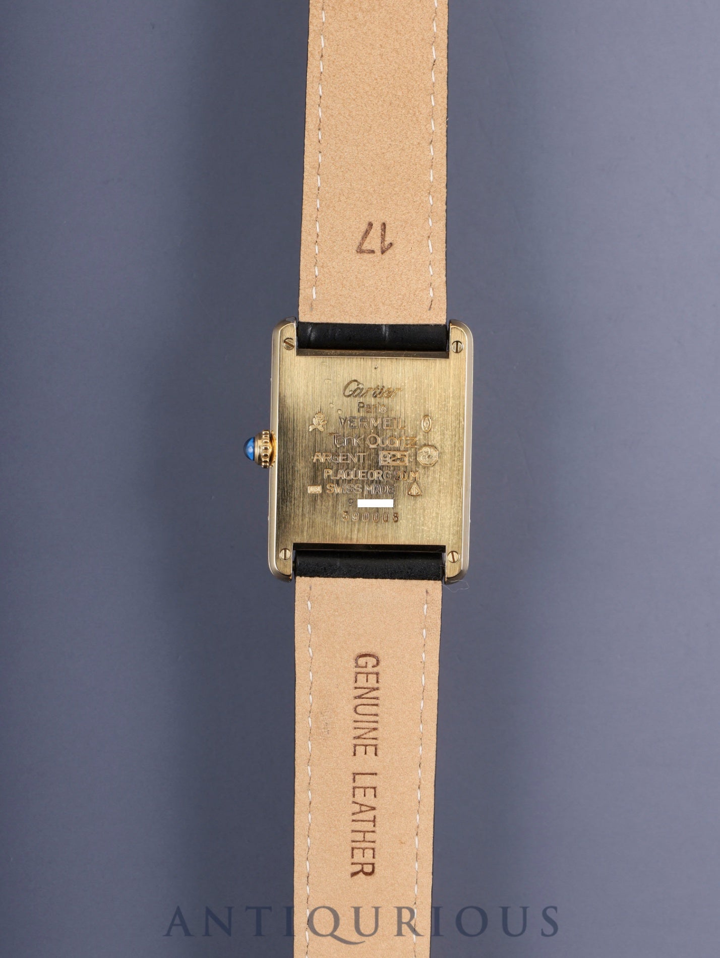 カルティエ マストタンク LM 590005 クォーツ Cal.90.06 SV925 革 純正Dバックル（GP） オパラン文字盤 箱 冊子 オーバーホール済み