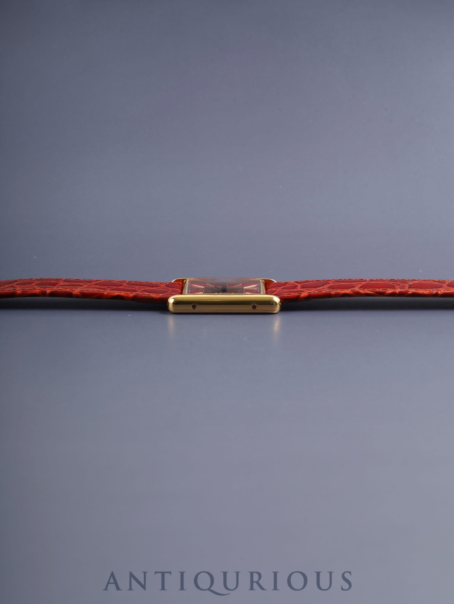 Cartier Must Tank LM 3919423 / 6 81006 Quartz Cal.81 SV925 Leather Genuine Pin Buckle (GP) Garnet Cloisonné Dial (SWISS) Warranty (1989) Booklet Overhauled Polished