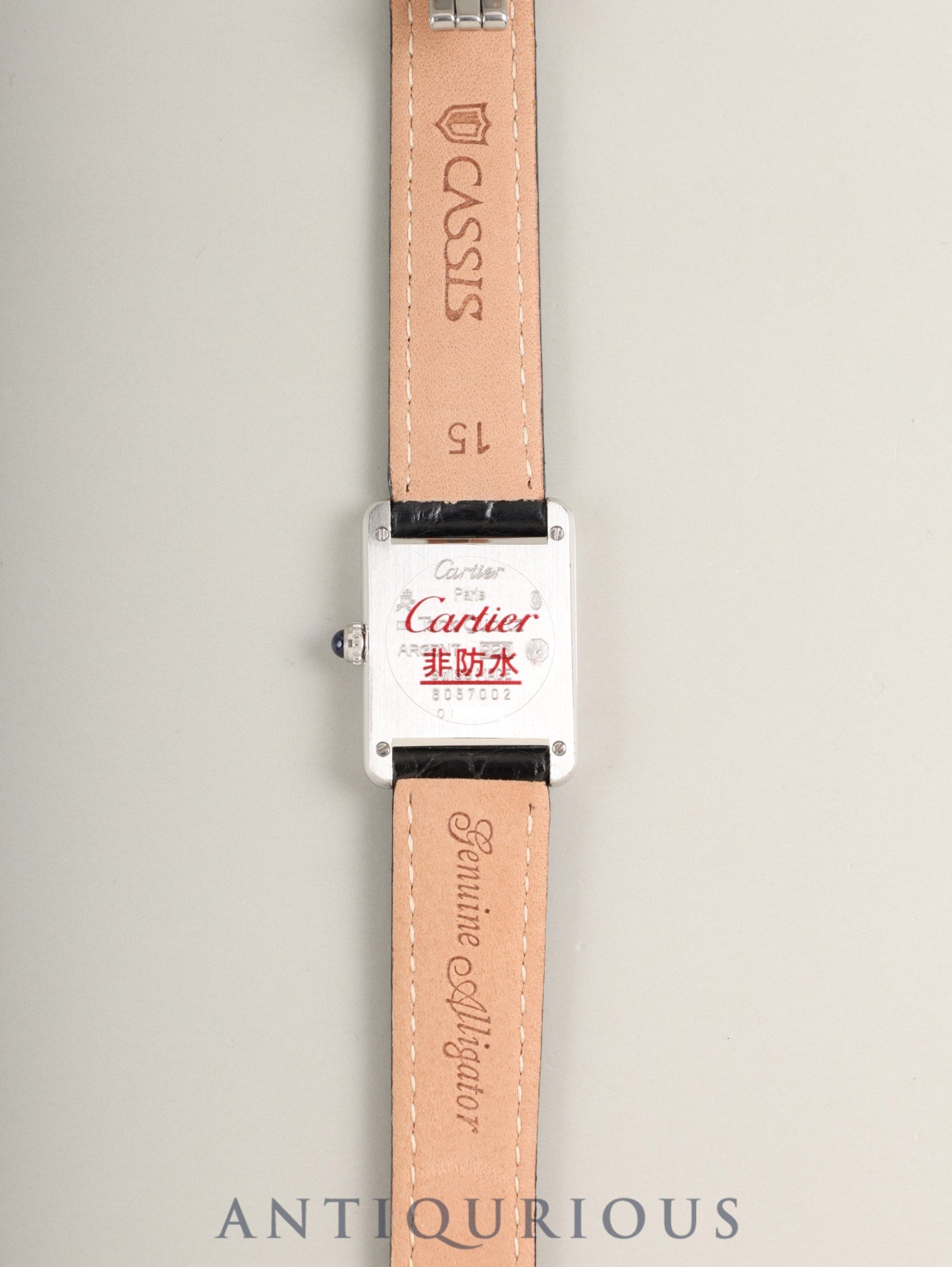 カルティエ マストタンク SM 6057002 クォーツ Cal.- SV925 革 純正Dバックル（SS）ホワイトローマン文字盤 （SWISS表記）カルティエブティックにてコンプリートサービス済み