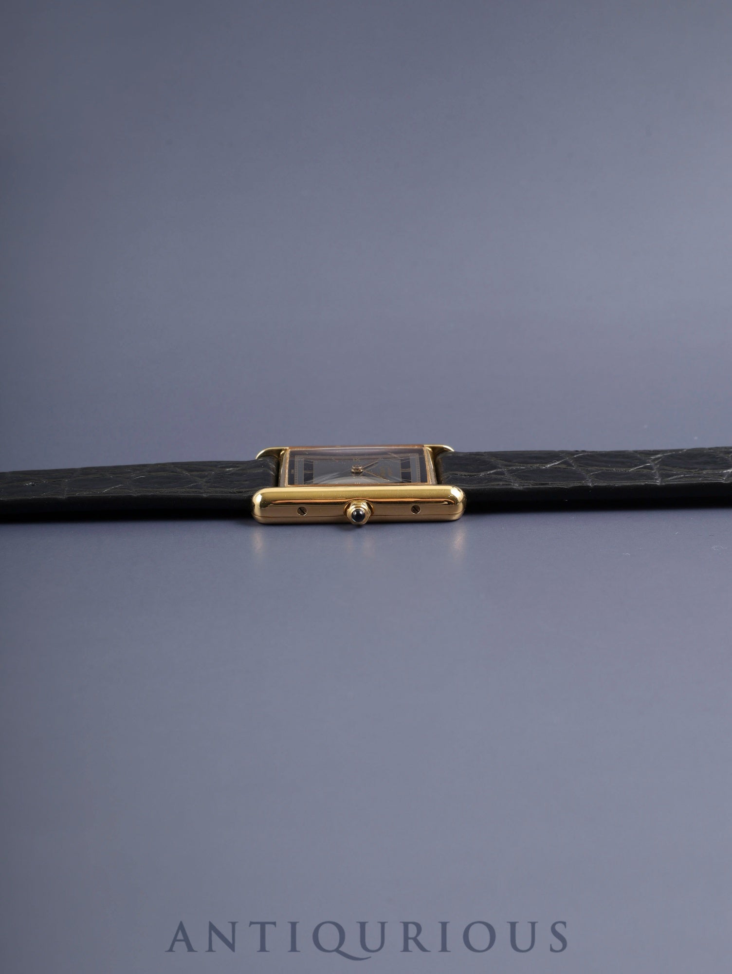 カルティエ マストタンク LM 6 81006 クォーツ Cal.81 SV925 革 純正ピンバックル（GP）グレー飛びローマン文字盤（SWISS表記 ）オーバーホール済み 新品仕上げ済み