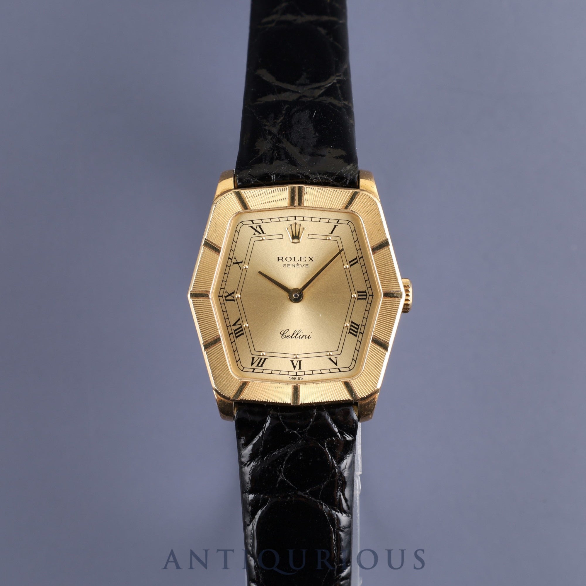 Rolex Cellini 4160 Manual winding Cal.1601 18K Leather Genuine buckle (GP) Champagne Roman dial No. 69 (1981) Overhauled