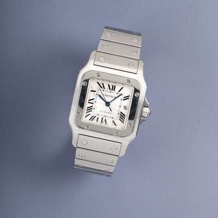 カルティエ サントス ガルベ LM W20055D6 / 2319 自動巻き Cal.120 SS SS シルバーギョーシェ文字盤 オーバーホール済み