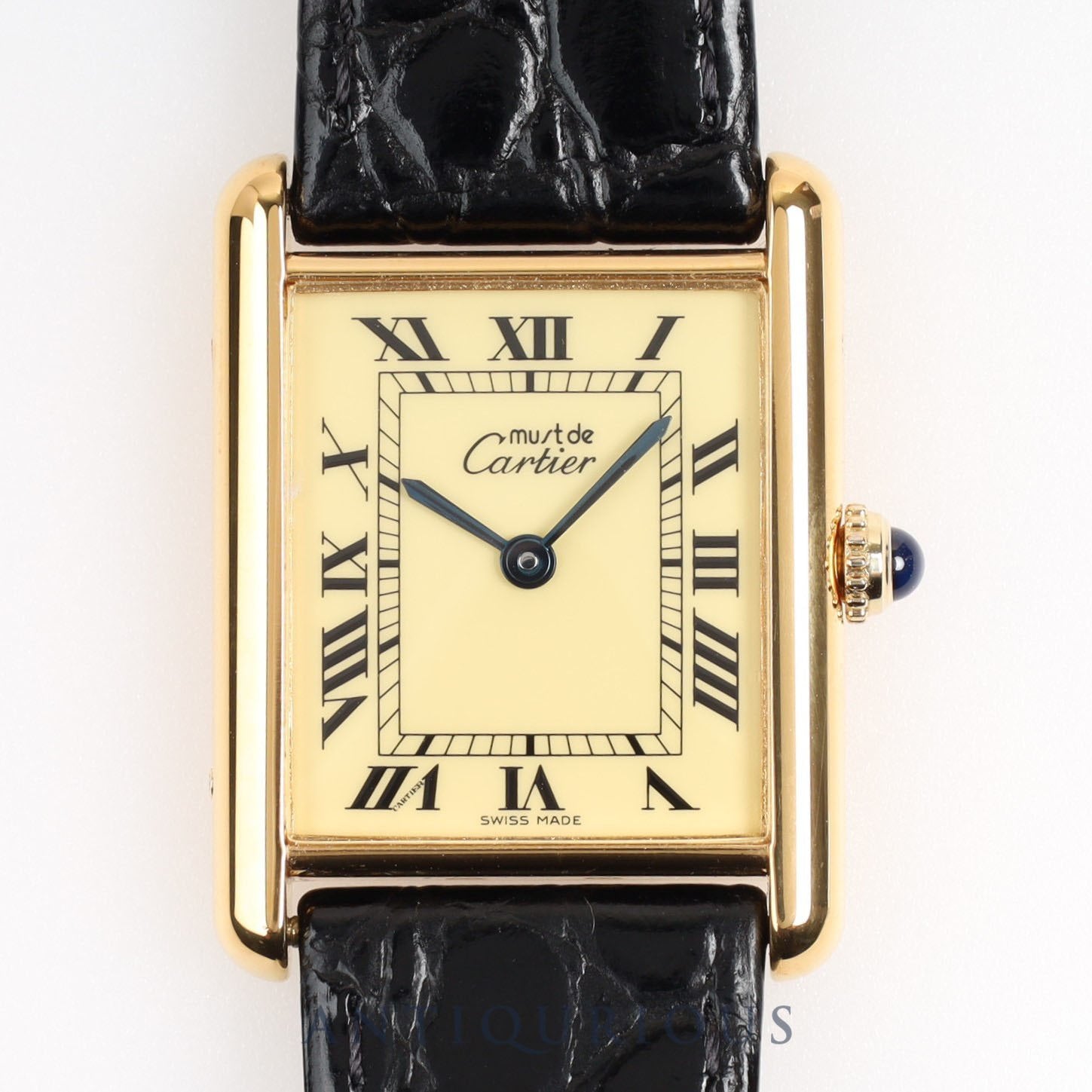 CARTIER Cartier Must Tank LM QZ Ivory Roman SWISS MADE Dial Completely Serviced