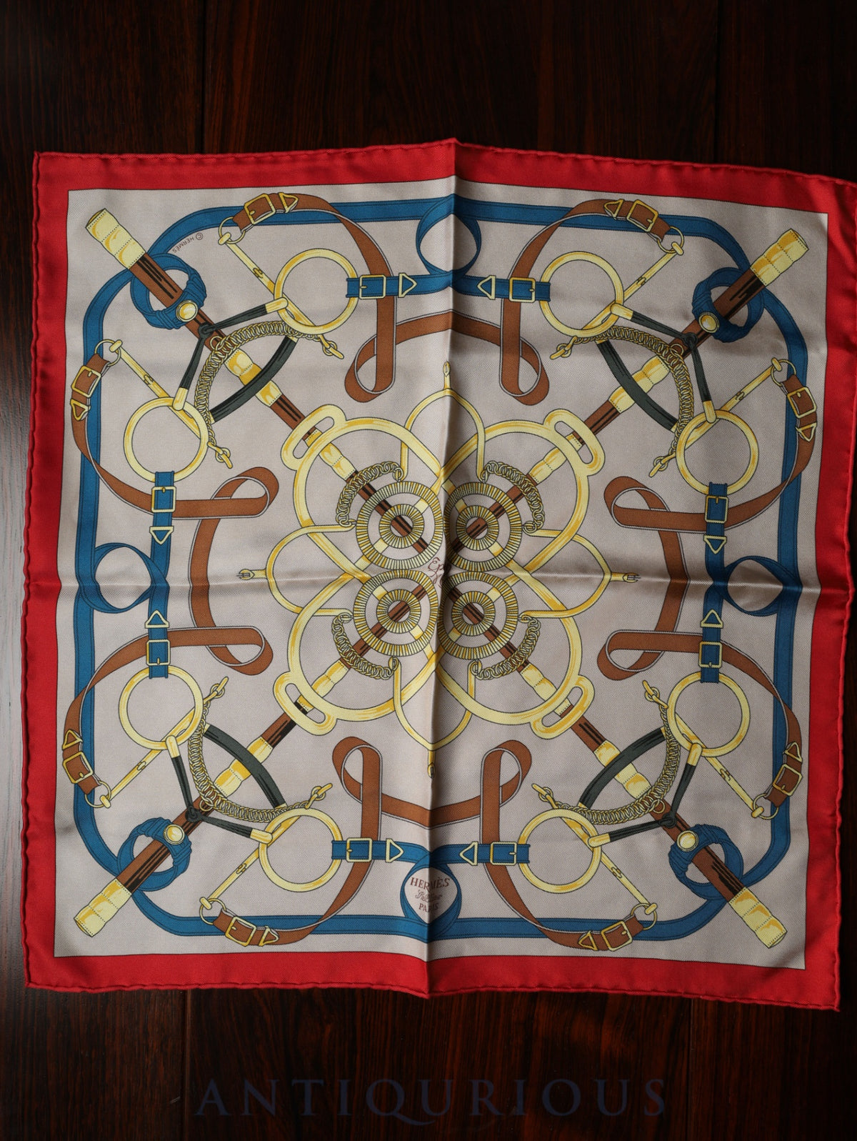 Hermes Scarf Carre 45 Eperon d`Or Golden Spur 100% Silk