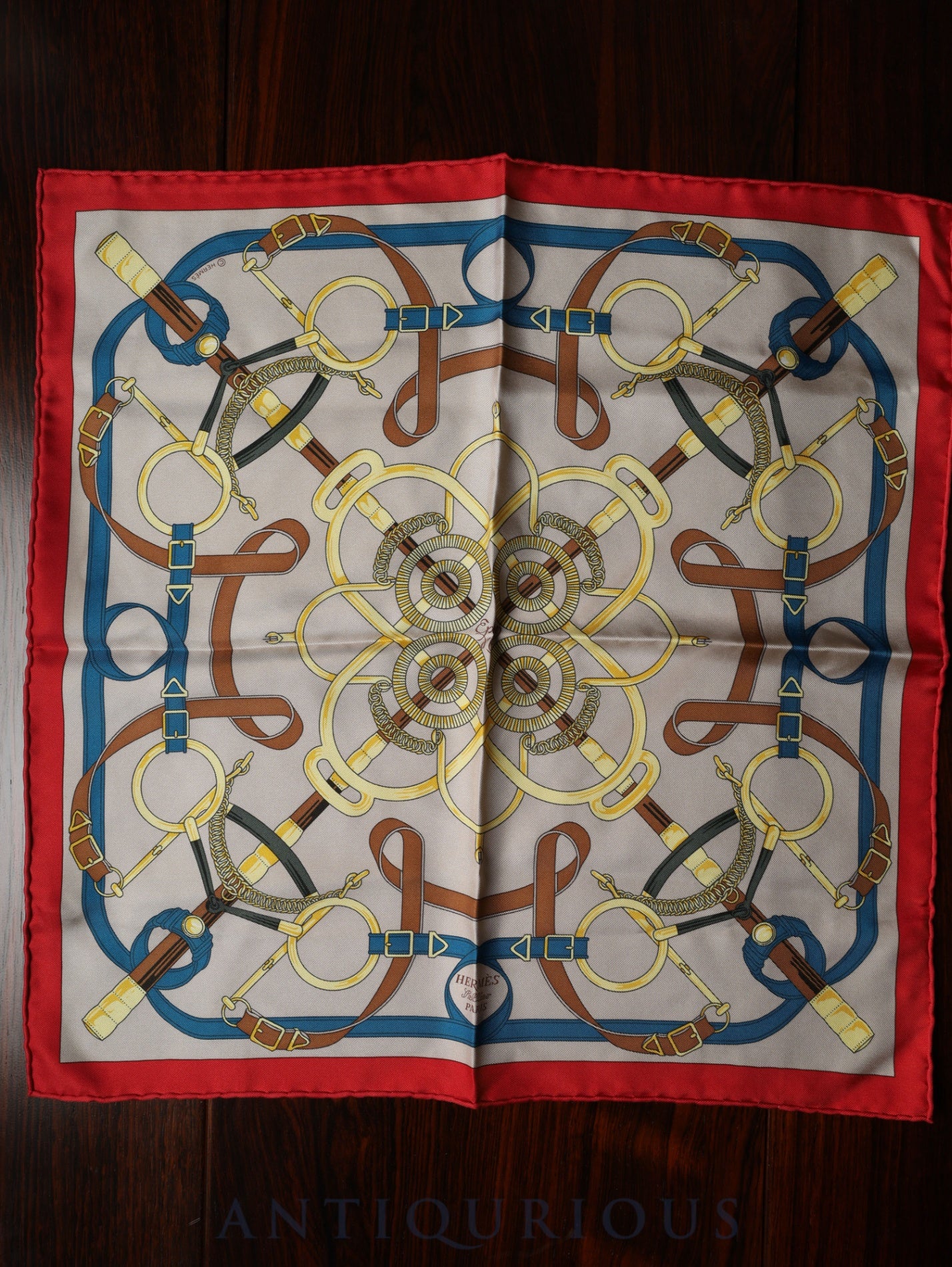 Hermes Scarf Carre 45 Eperon d`Or Golden Spur 100% Silk