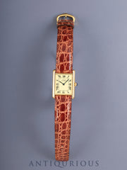 Cartier Must Tank LM 590005 Quartz Cal.690 SV925 Original Leather Strap Original Pin Buckle (GP) Ivory Roman Dial (SWISS marking) Box Overhauled
