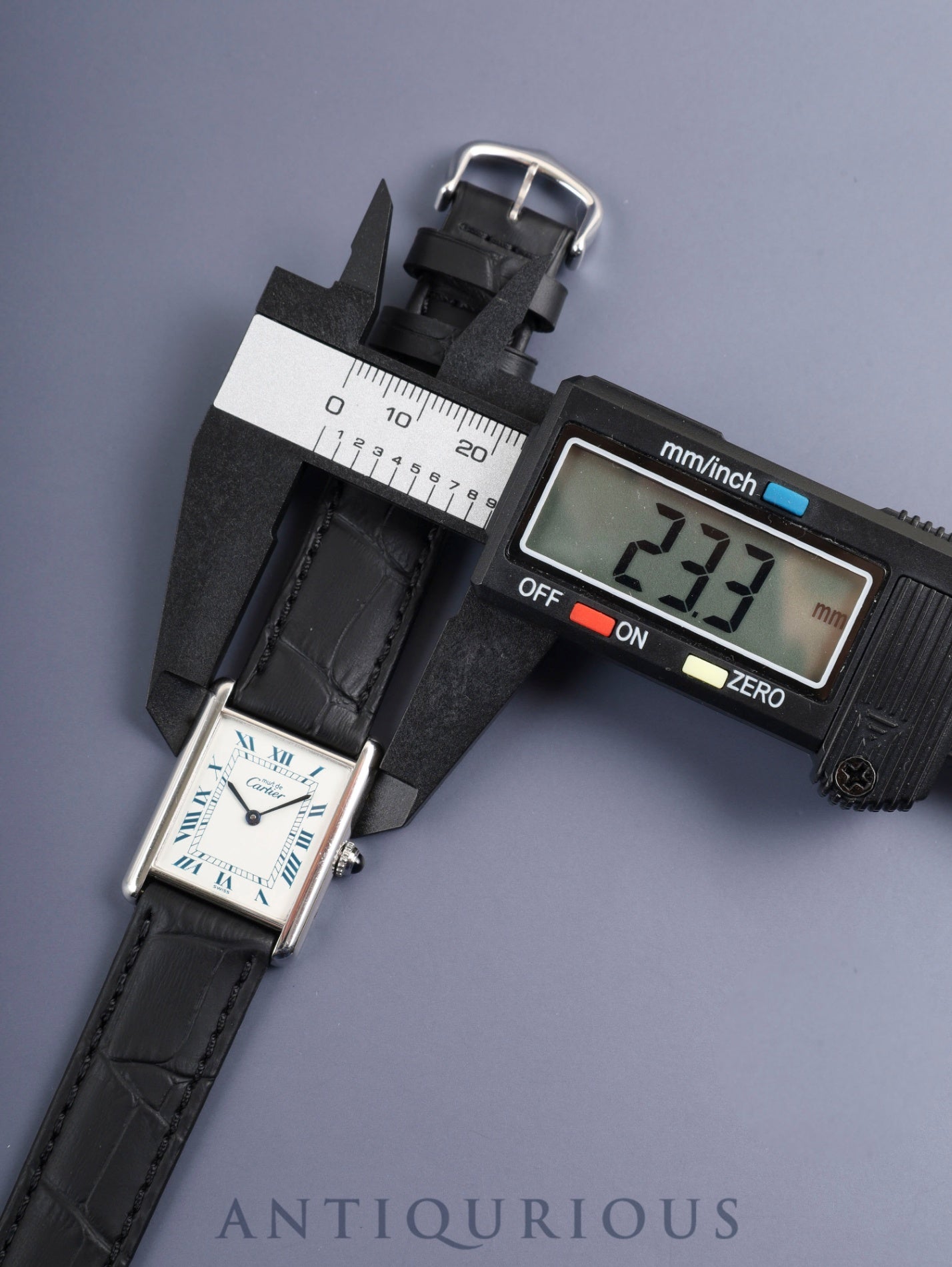 Cartier Must Tank LM 690006 Quartz Caliber 90 SV925 Leather Strap with Genuine Stainless Steel Buckle, White Roman Dial (SWISS Marking), Overhauled