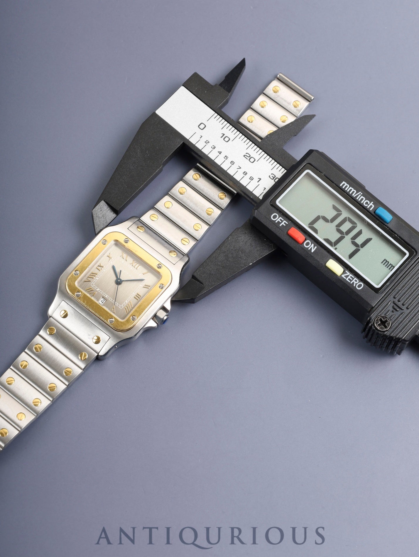 カルティエ サントス ガルベ LM W20030C4 / 1566 クォーツ Cal.87 SS/YG SS/YG グレーローマン文字盤 （SWISS MADE表記）オーバーホール済み
