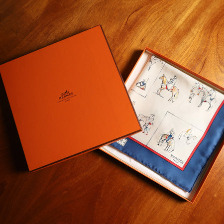 エルメス スカーフ カレ45 VOYAGE AU NIGER ニジェールへの旅 SILK100% 箱