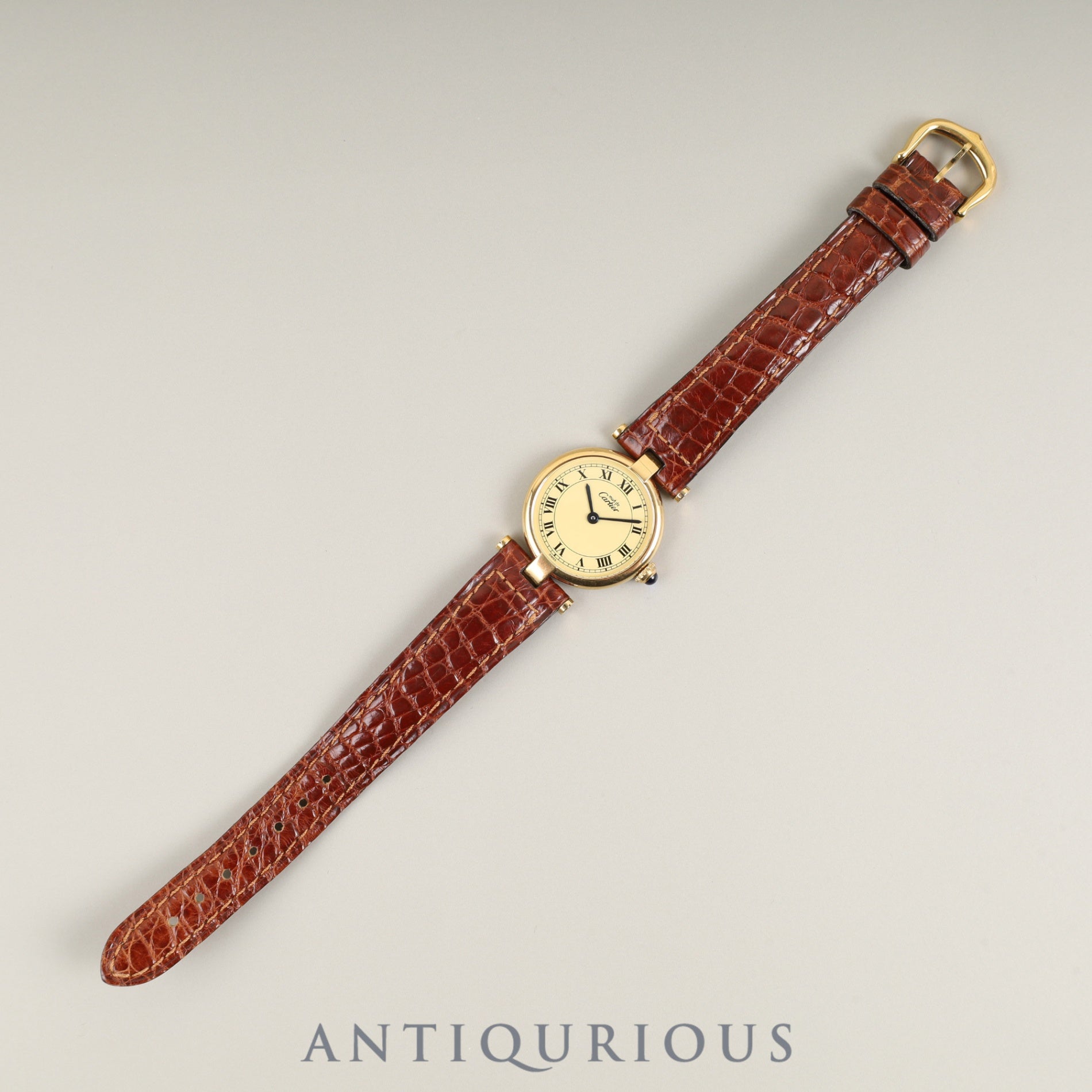 カルティエ マスト ヴァンドーム VLC SM 590004 クォーツ Cal.90.09 SV925 純正革ベルト 純正尾錠（GP）アイボリーローマン文字盤 オーバーホール済み