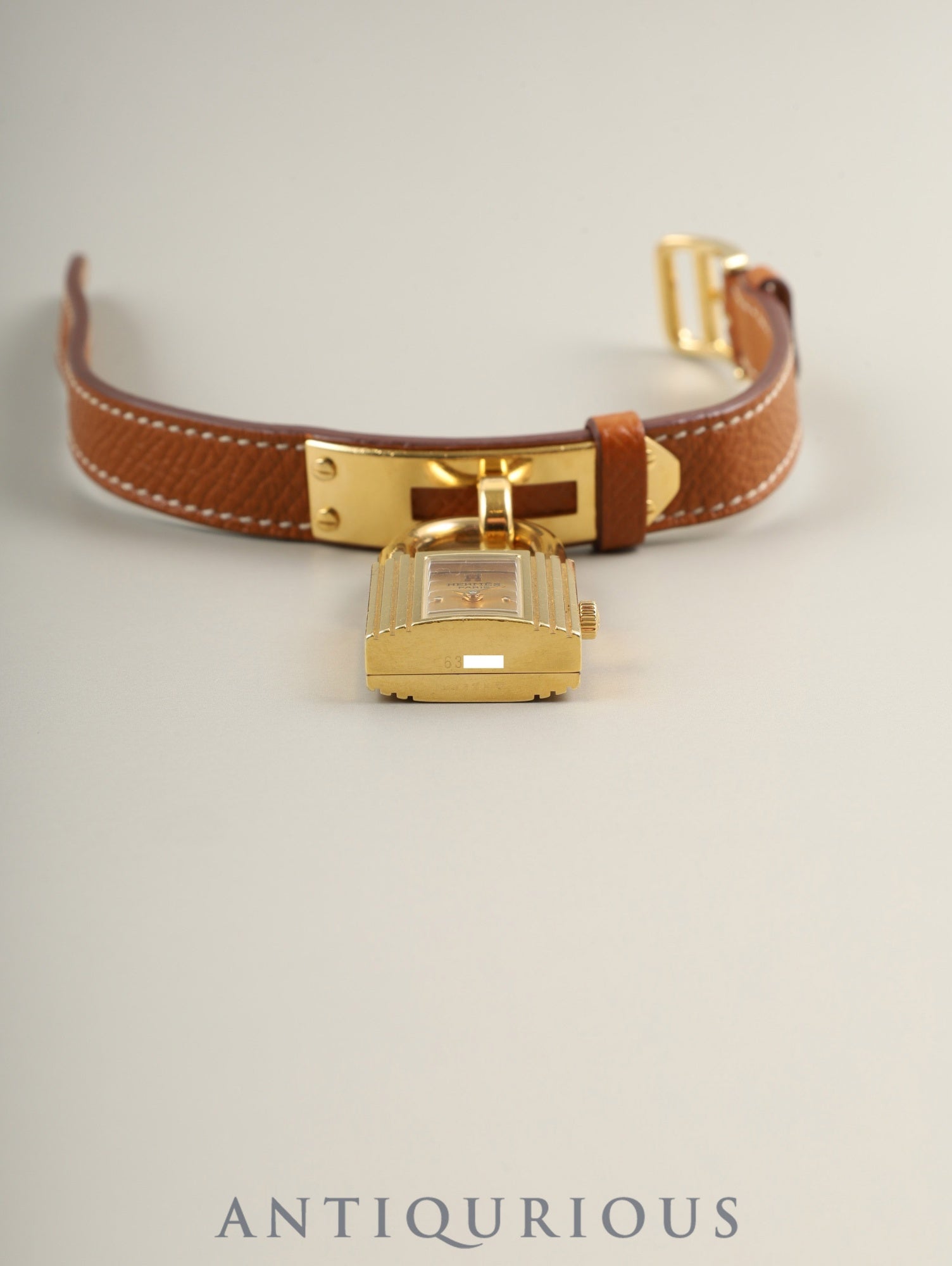 エルメス ケリーウォッチ KE1.210 クォーツ GP 純正革ベルト（D刻印：2019年） 純正尾錠（GP）シャンパン文字盤 箱 ケース 冊子 保証書（2022年） オーバーホール済み