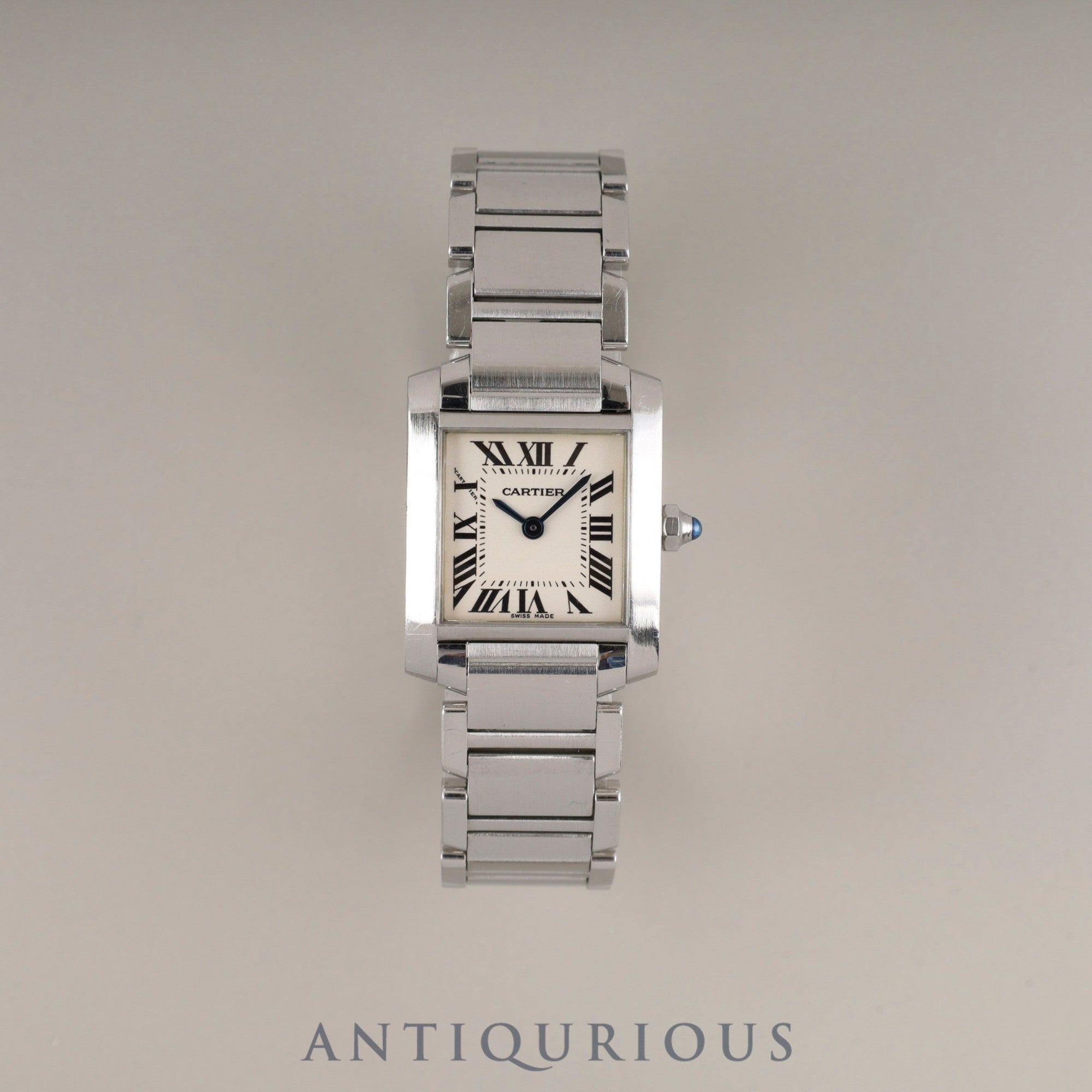 Cartier Tank Française SM W51008Q3 / 2384 Quartz Cal.057 Stainless Steel White Roman Dial Box Booklet Warranty (2005) Overhauled