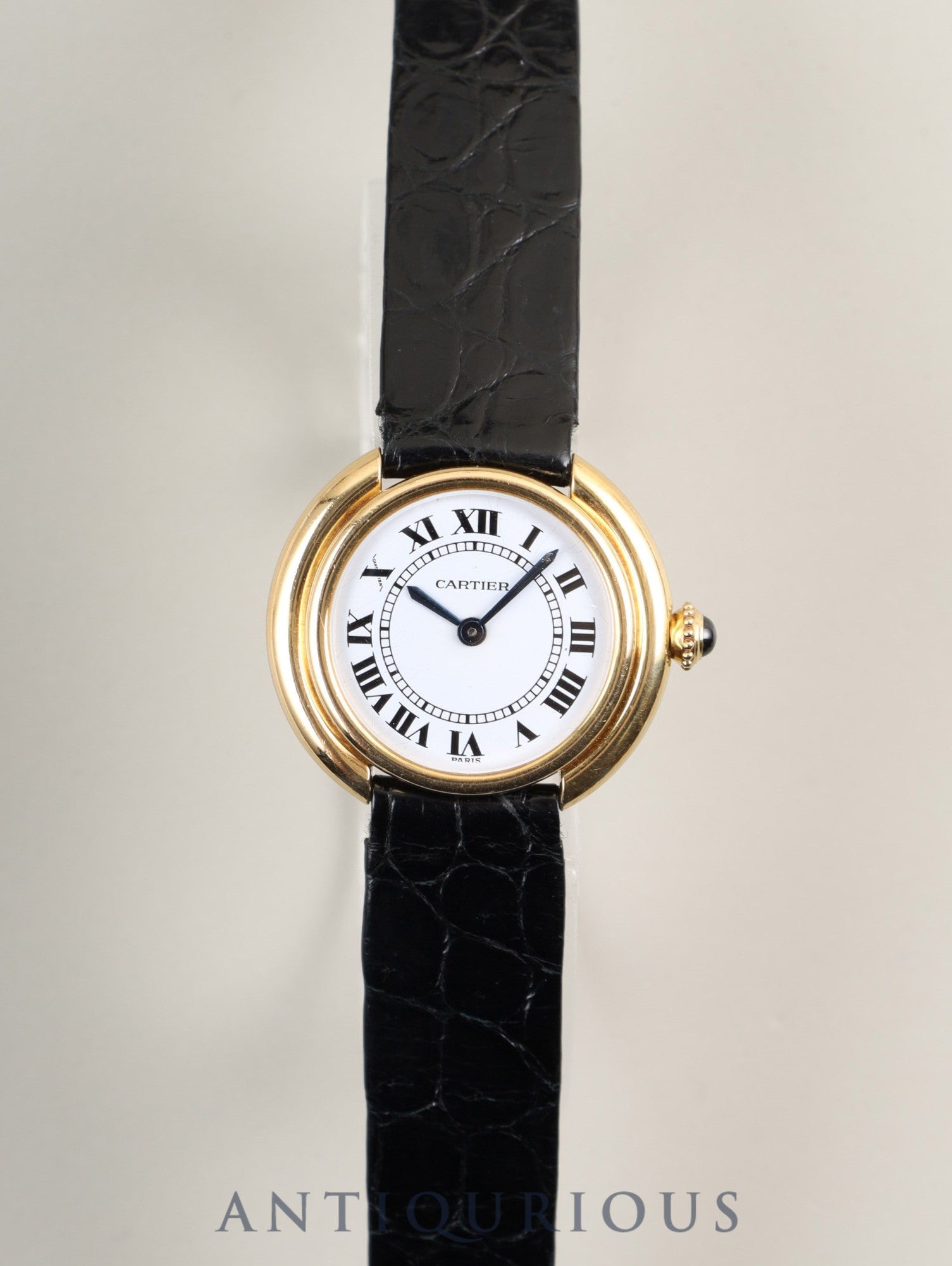 カルティエ ヴァンドーム エリプス VLC SM 6708 手巻き 750YG 純正革ベルト 純正尾錠（750YG） ホワイトローマン文字盤（PARIS表記） 保証書 オーバーホール済み