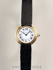 Cartier Vendôme Ellipse VLC SM 6708 Manual Winding 750YG Genuine Leather Strap Genuine Buckle (750YG) White Roman Dial (PARIS Inscription) Warranty Card Overhauled