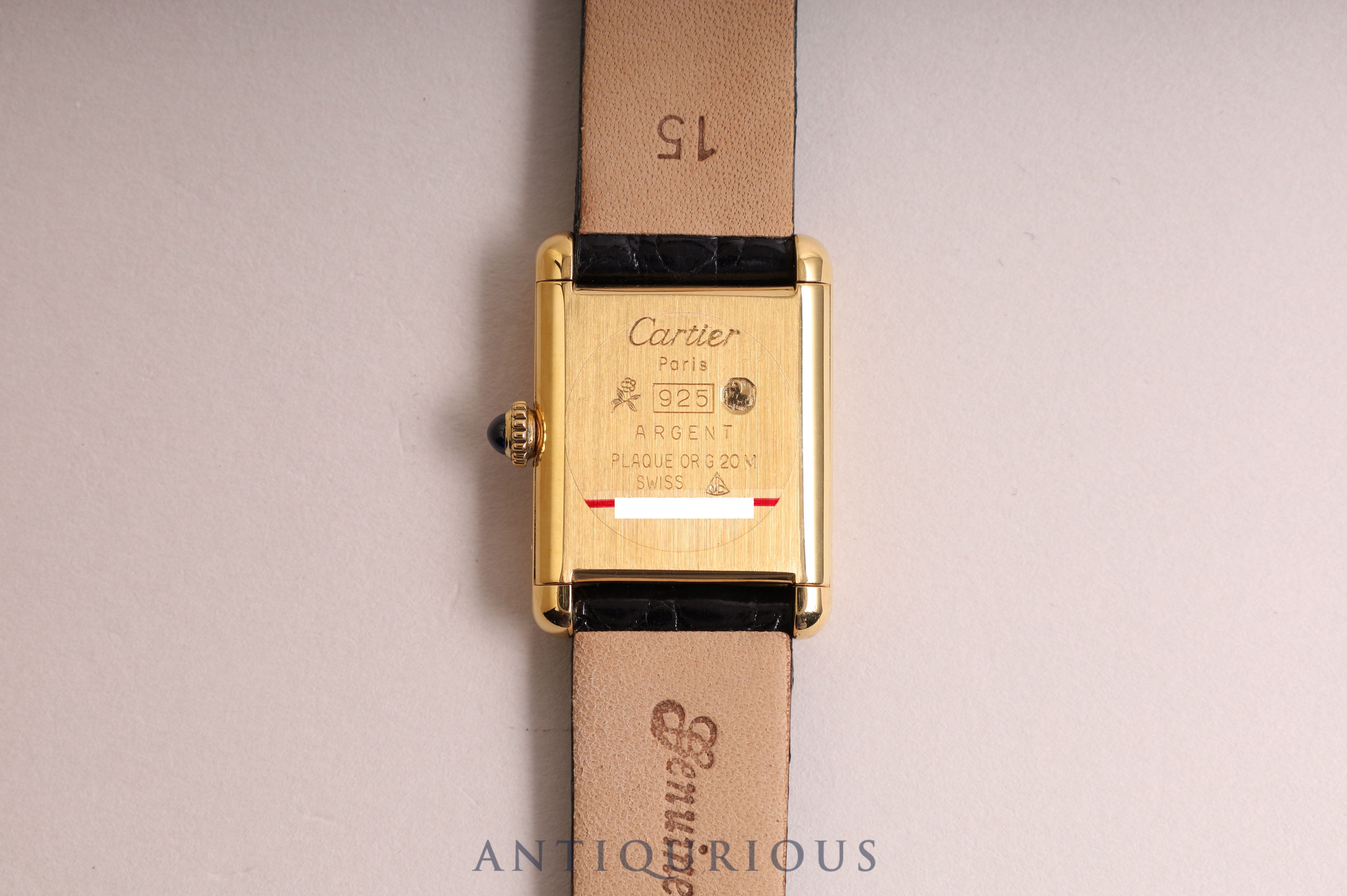 Cartier Must Tank SM Manual winding Black Roman dial Box included Complete service completed in May 2023