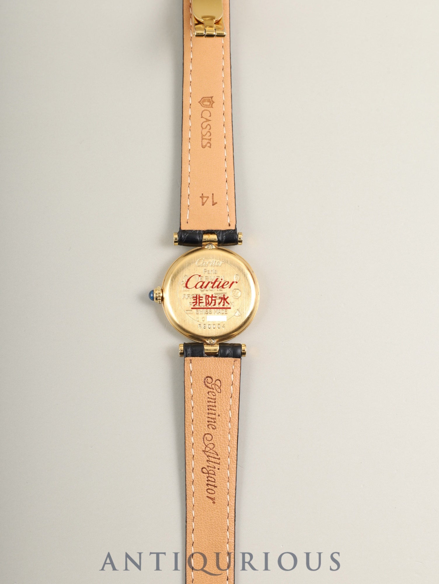 カルティエ マスト ヴァンドーム VLC SM W1002253  / 590004 クォーツ Cal.- SV925 革 純正Dバックル（GP）オパラン文字盤  箱 カルティエブティックにてコンプリートサービス済み