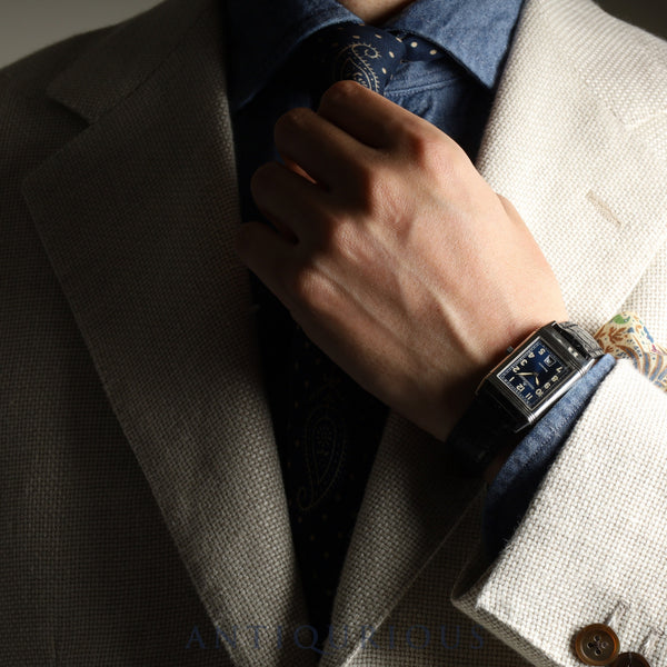 Jaeger-LeCoultre Reverso Classic 250.8.10 Quartz Cal.610 SS Leather Genuine Buckle (SS) Blue Arabic Dial Genuine Leather Strap Overhauled