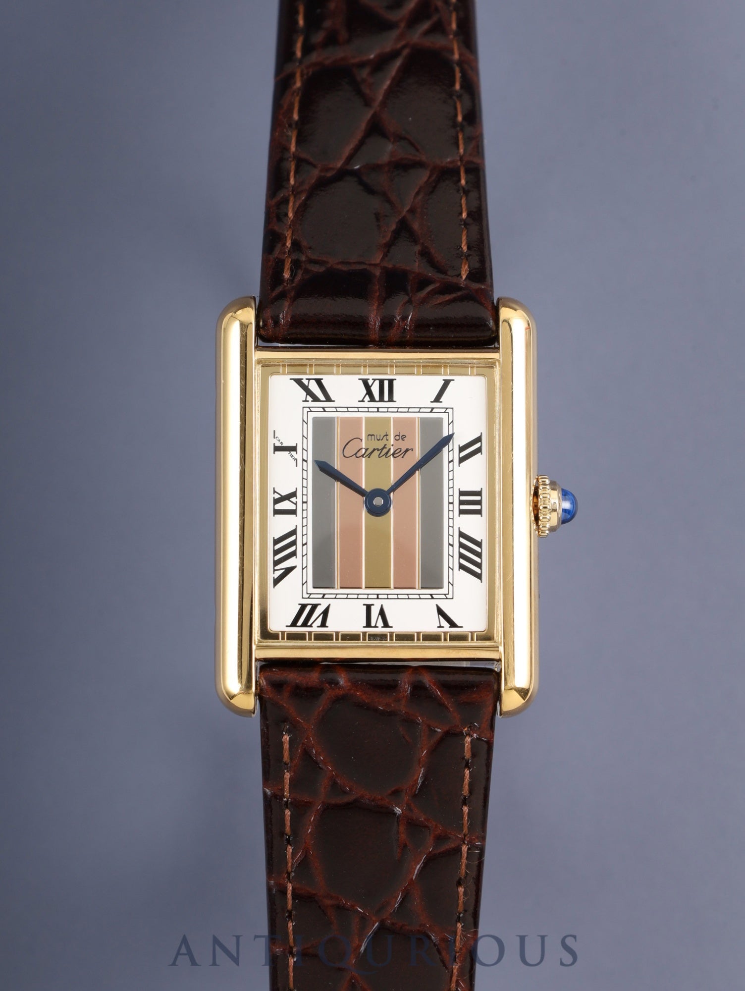 カルティエ マストタンク LM 681006 クォーツ Cal.- SV925 革 純正尾錠