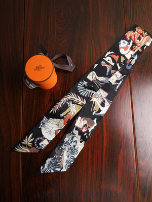 Hermes Twilly ACADEMIA HIPPICA 100% Silk Box Tag