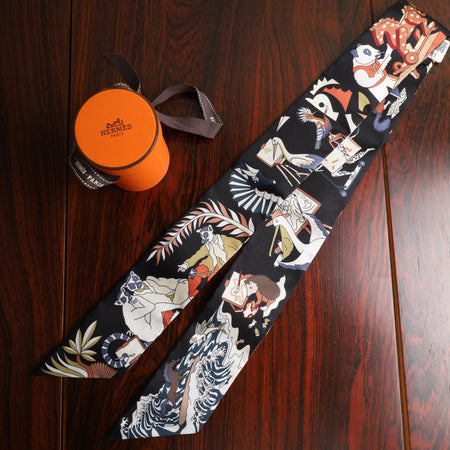 エルメス ツイリー ACADEMIA HIPPICA アカデミア・イピカ SILK100% 箱 タグ