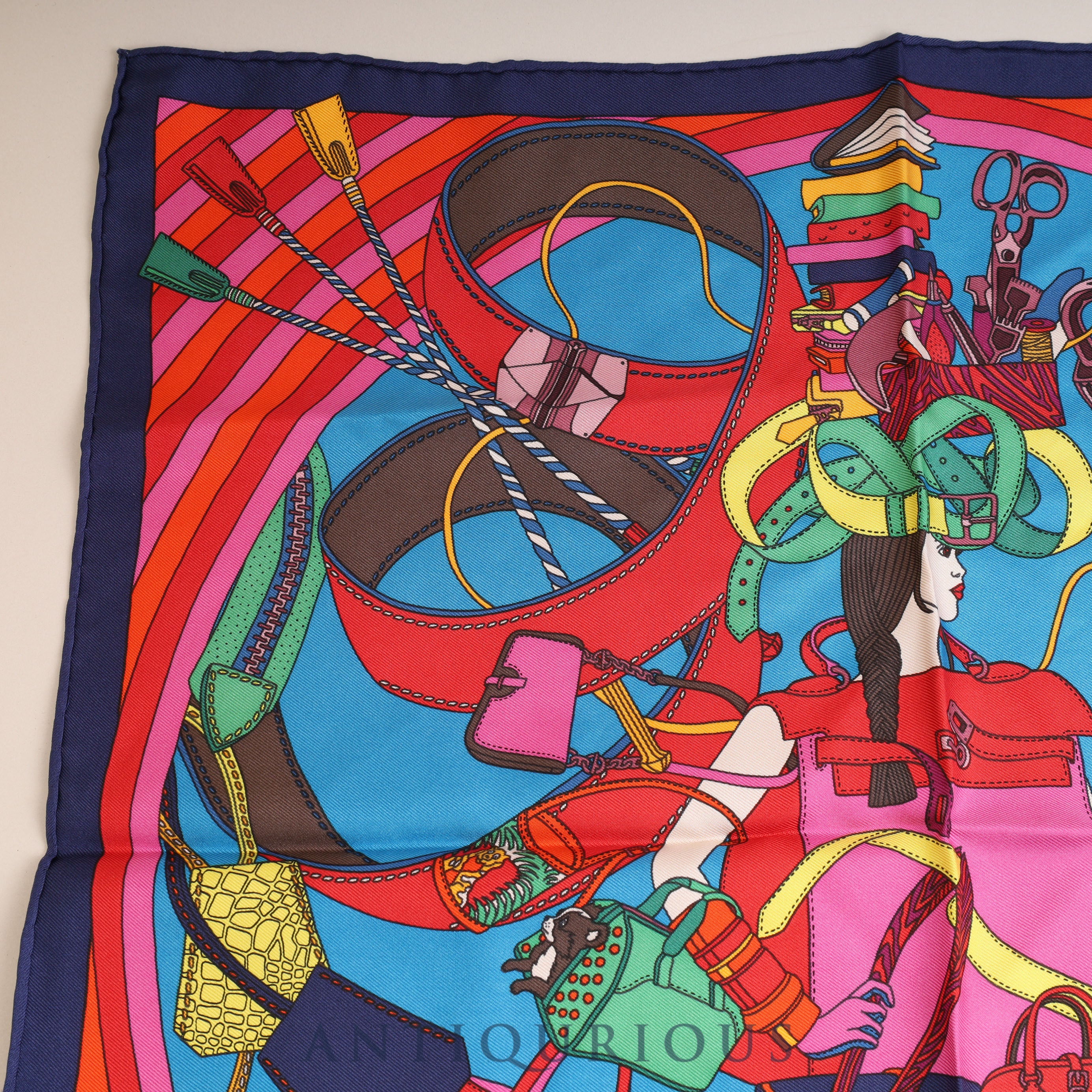 Hermes scarf Carre 45 Madame Cuir