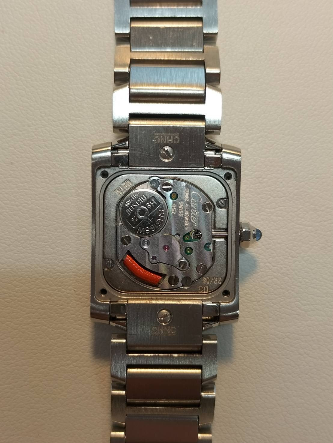 カルティエ タンクフランセーズ SM W51034Q3 / 2384 クォーツ Cal.057 SS SS ブルーシェル文字盤 オーバーホール済み