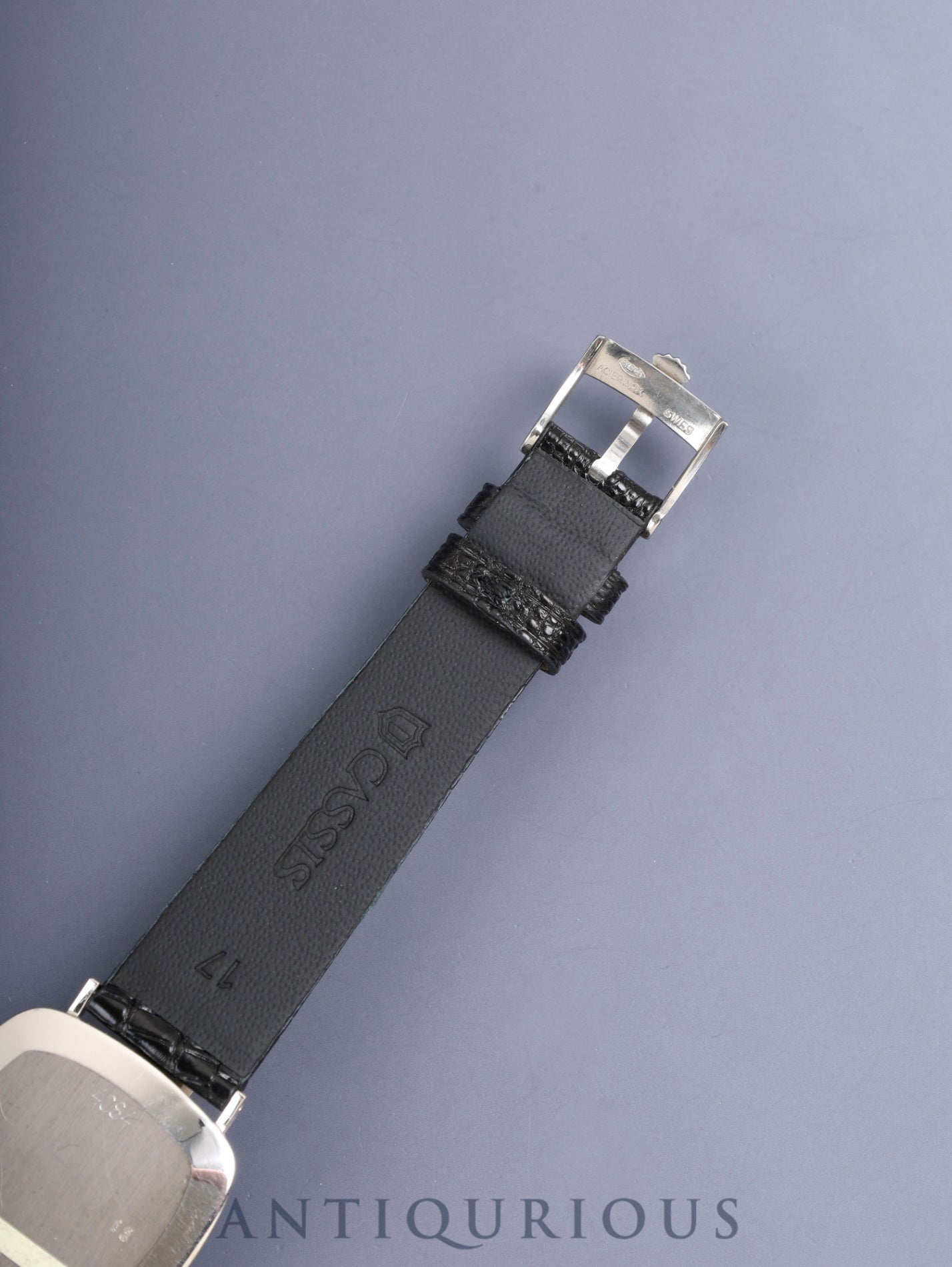 ロレックス チェリーニ 4084 手巻き Cal.1601 革 750WG 純正ピンバックル（SS）グレー3Pダイヤ文字盤 43番台（1975年）箱 保証書（1990年）オーバーホール済み