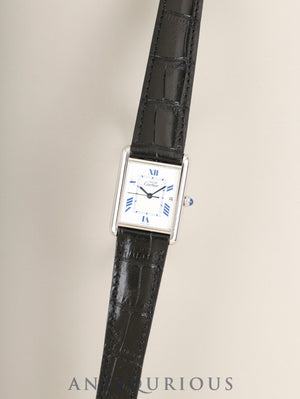 Cartier Must Tank GM (XL) 2414 Quartz Cal.687, SV925, leather strap, genuine D-buckle (GP), white dial with stretched Roman numerals and CC logo (SWISS MADE mark), serviced.