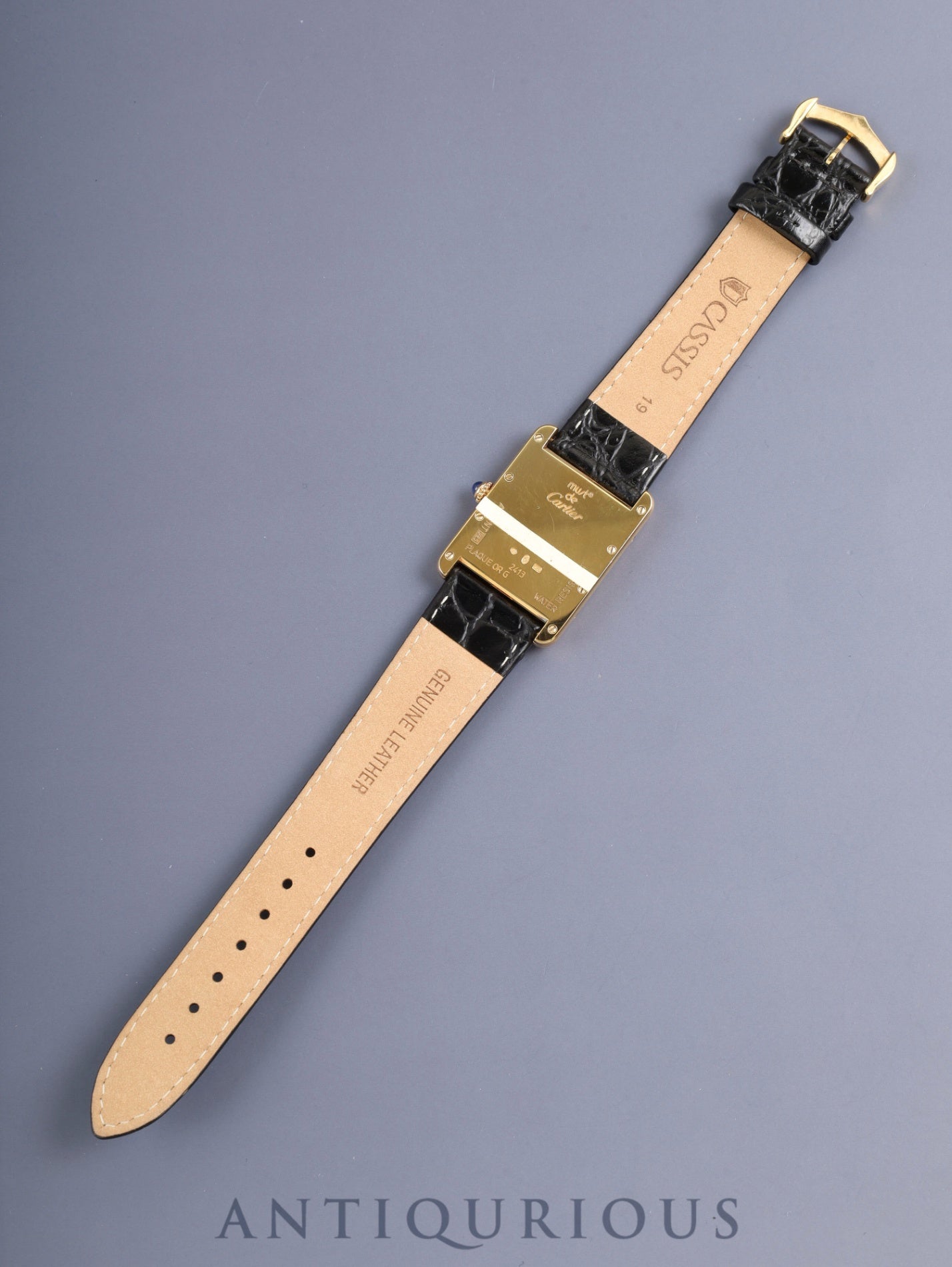 Cartier Must Tank GM (XL) 2413 Quartz Cal.687 SV925 Leather Genuine Pin Buckle (GP) Ivory Roman Dial (SWISS MADE marking) Box Manual Warranty (blank) Overhauled