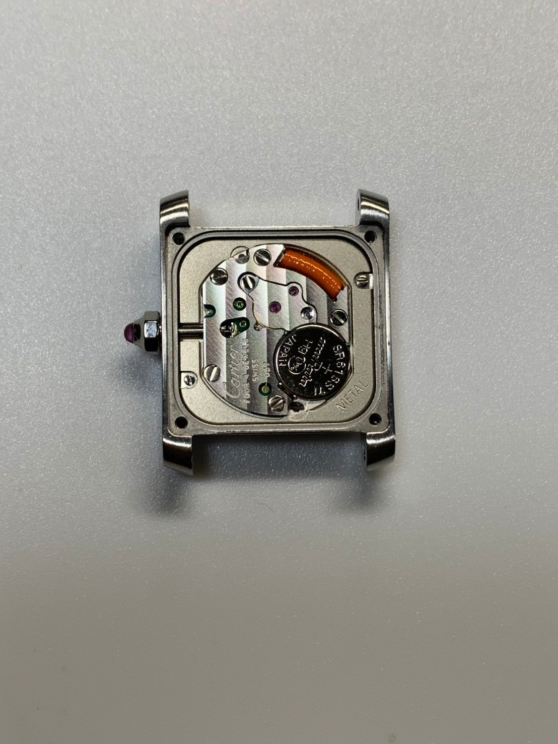 カルティエ タンクフランセーズ SM W51028Q3 / 2384 クォーツ Cal.057 SS SS ピンクシェルローマン文字盤 （SWISS MADE表記）保証書（2008年）オーバーホール済み