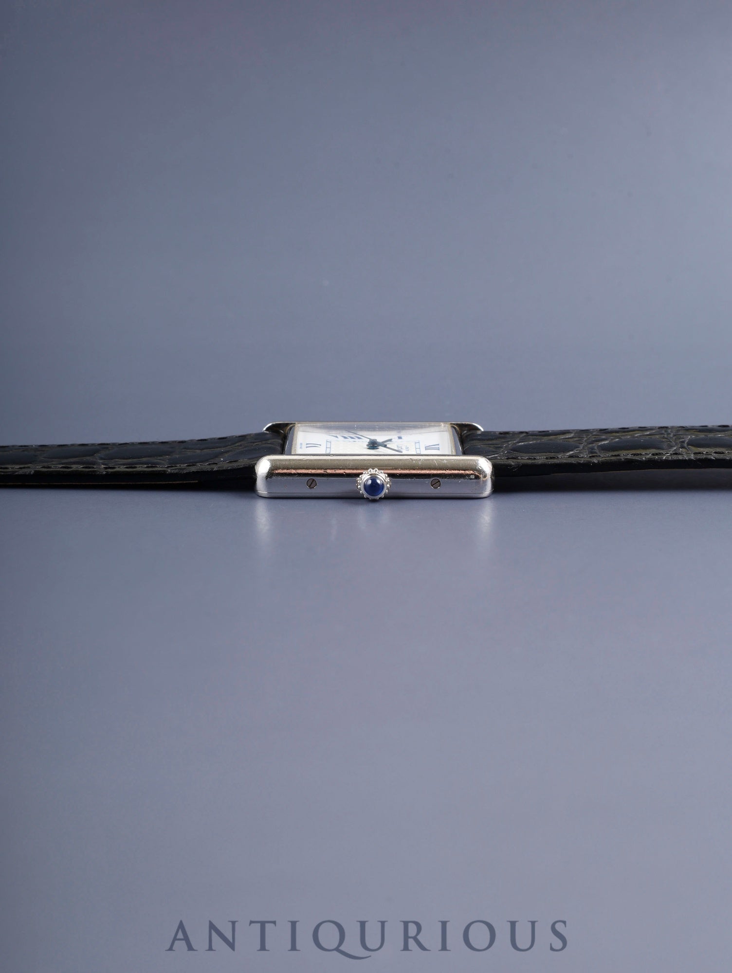 カルティエ マストタンク GM（XL） W1014154 /2414 クォーツ Cal.687 SV925 革 純正ピンバックル（SS） ホワイト飛びローマン文字盤（SWISS MADE表記 ）オーバーホール済み