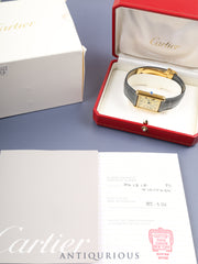 カルティエ マストタンク GM（XL） W1017454 / 2413 クォーツ Cal.687 SV925 純正革ベルト 純正Dバックル（GP）アイボリーローマン文字盤 箱 冊子 保証書 （2004年） オーバーホール済み