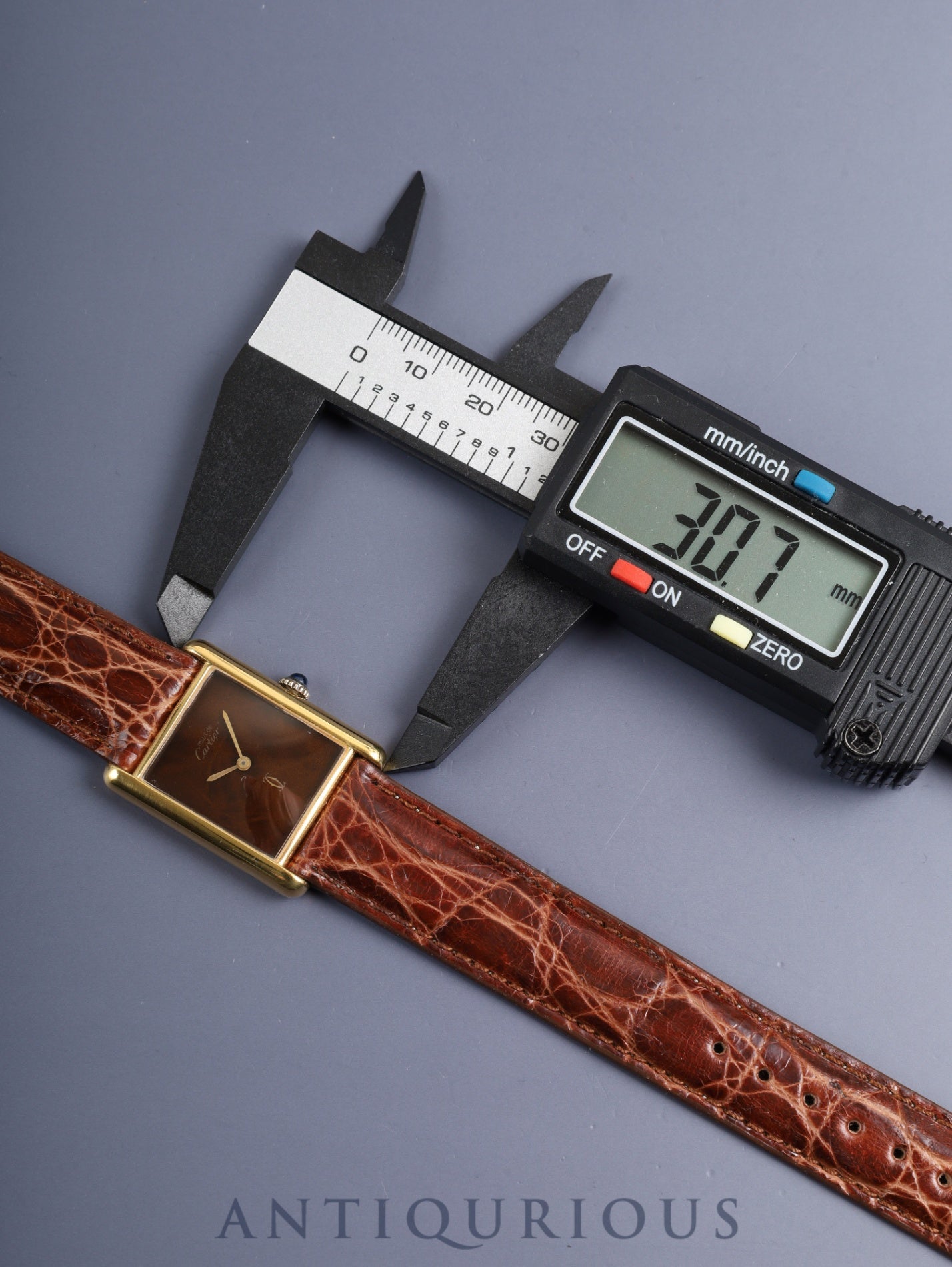 Cartier Must Tank LM Hand-wound Cal.78-1 SV925 Leather Original pin buckle (GP) Mahogany dial (SWISS inscription) Box Warranty (undated) Booklet Overhauled Polished