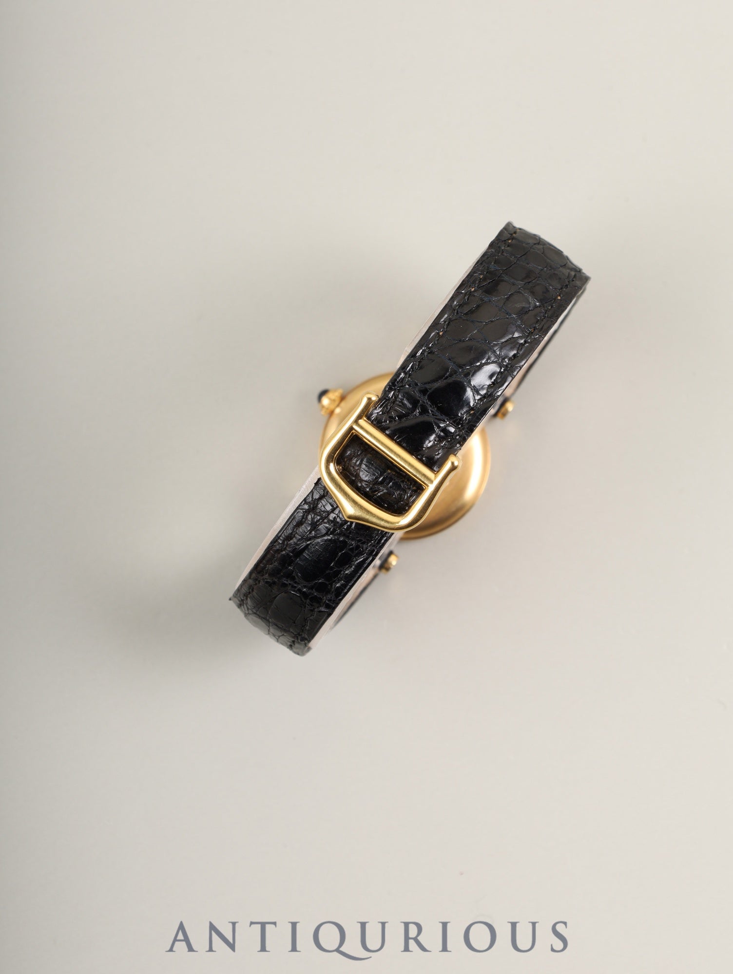 Cartier Must Vendome VLC SM 590004 Quartz SV925 Genuine Leather Strap Genuine D-Buckle (GP) Black Roman Numeral Dial (SWISS MADE) Warranty Card (blank) Complete service performed at Cartier boutique.
