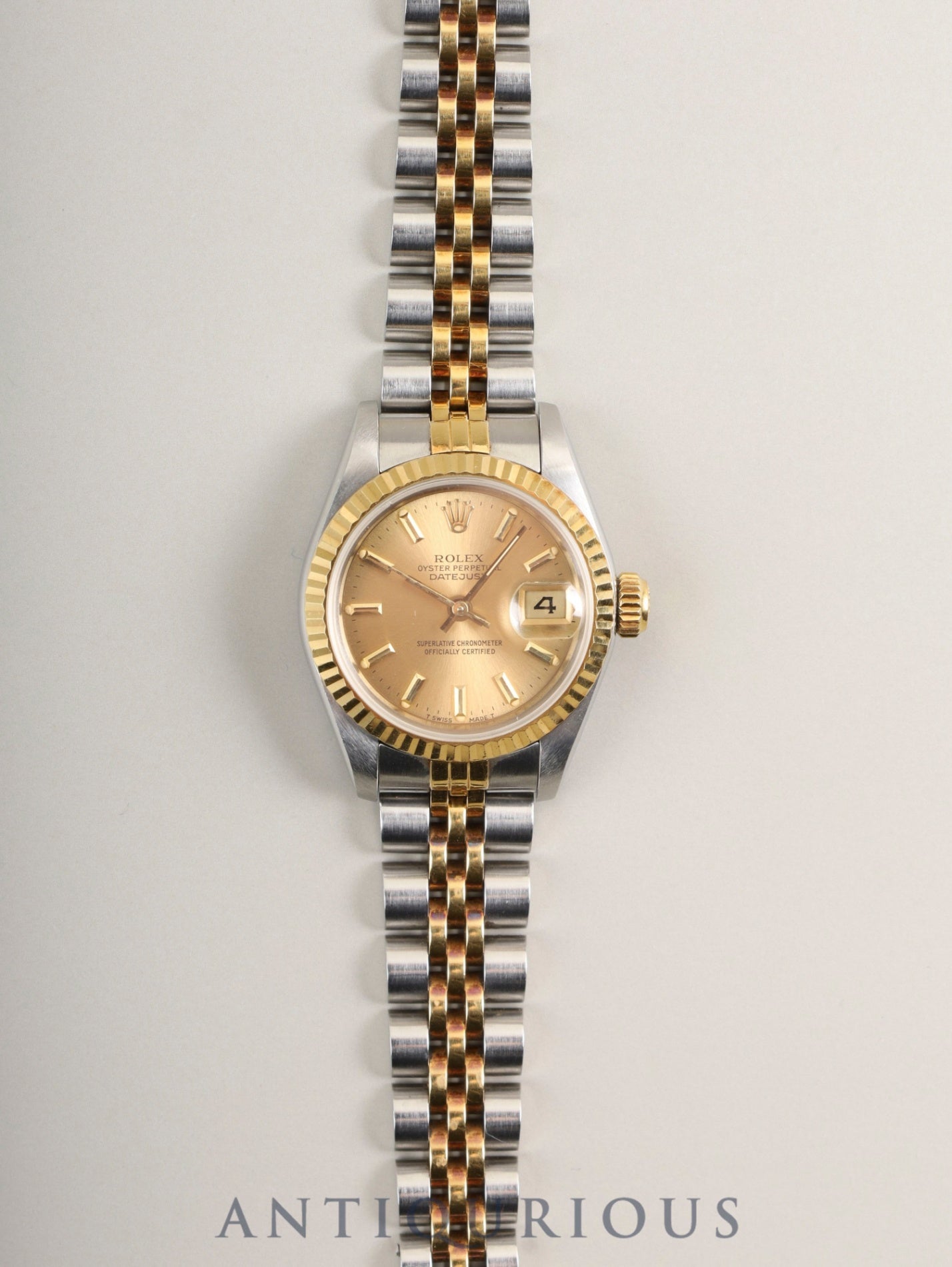 Rolex Datejust Lady 69173 Automatic Caliber 2135 Stainless Steel/Yellow Gold with Gold Dial, No. 91 (1985) Overhauled
