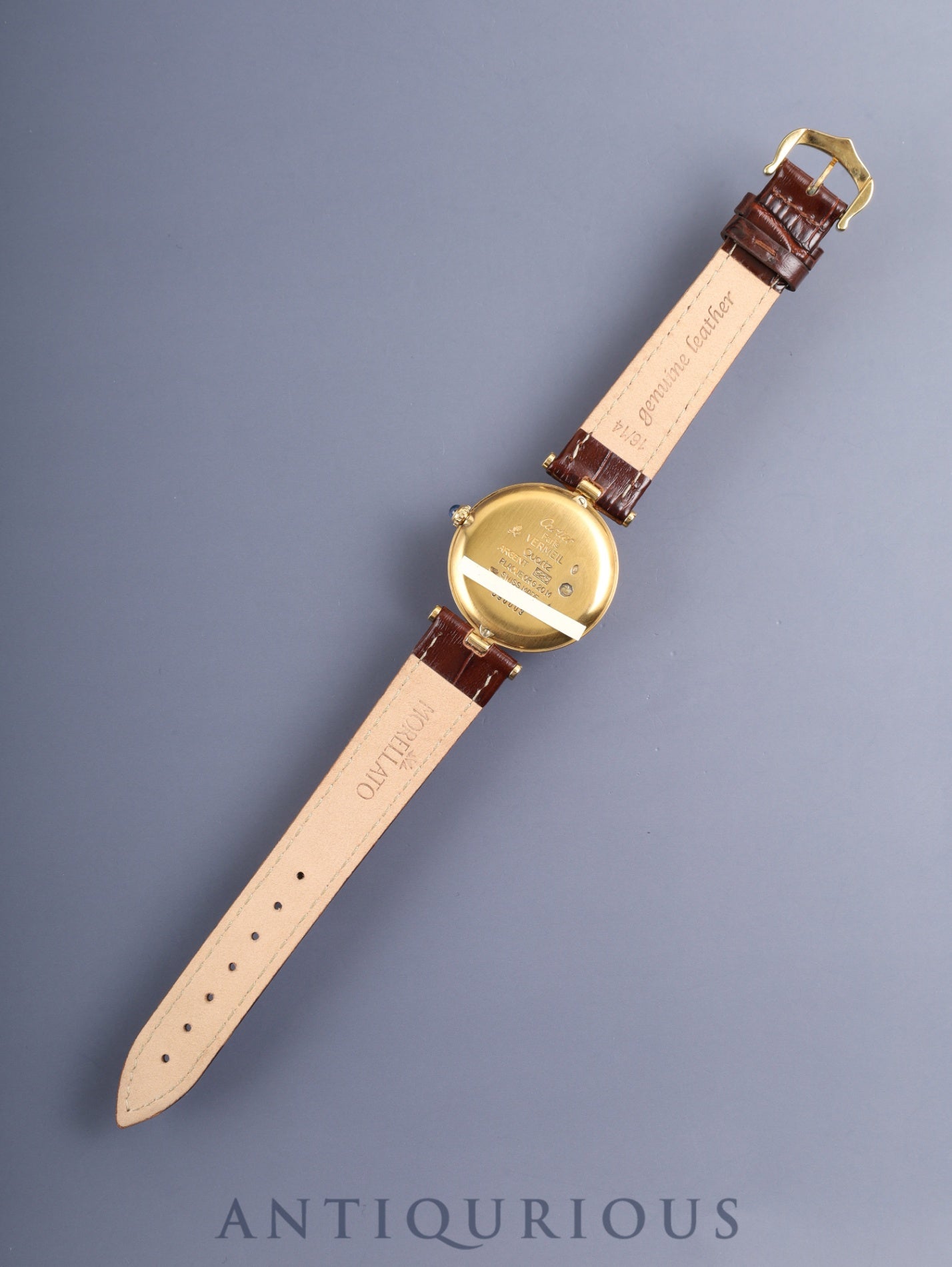 カルティエ マスト ヴァンドーム VLC LM W1001853 / 590003 クォーツ Cal.90 SV925 革 純正尾錠（GP）アイボリーローマン文字盤 オーバーホール済み