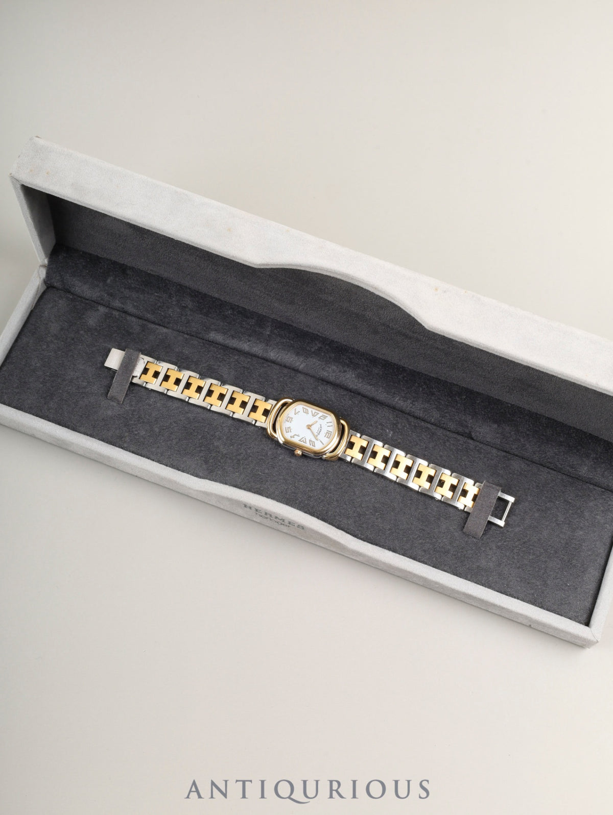 Hermès Rally Quartz 77.03 Cal.976.001 SS/GP SS/GP White Dial Case Overhauled