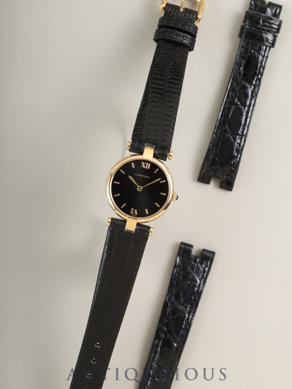 カルティエ ヴァンドーム ルイ カルティエ VLC SM W1523656 / 1273 クォーツ Cal.81 750YG 革 純正ピンバックル（750YG）ブラック2点ローマン文字盤（SWISS表記） オーバーホール済み