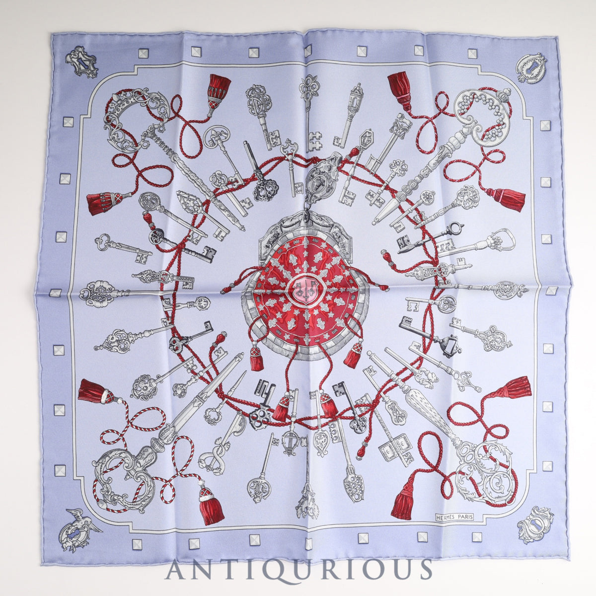 エルメス スカーフ カレ45 LES CLES 鍵 SILK100%