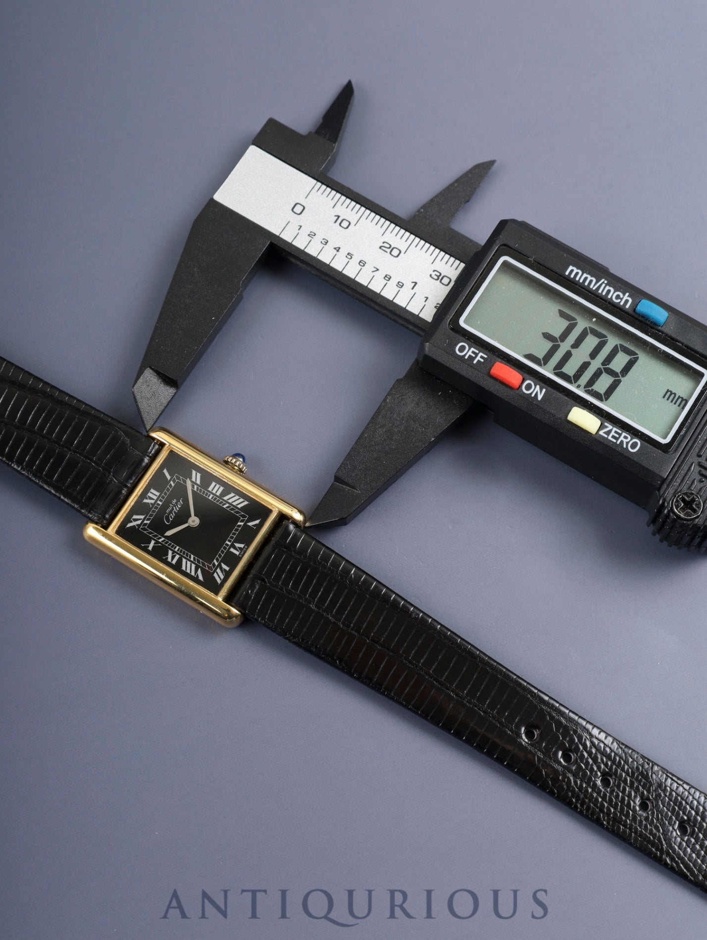 カルティエ マストタンク LM 6 手巻き Cal.78-1 SV925 革 純正ピンバックル（GP）ブラックローマン文字盤（SWISS表記）オーバーホール済み 新品仕上げ済み
