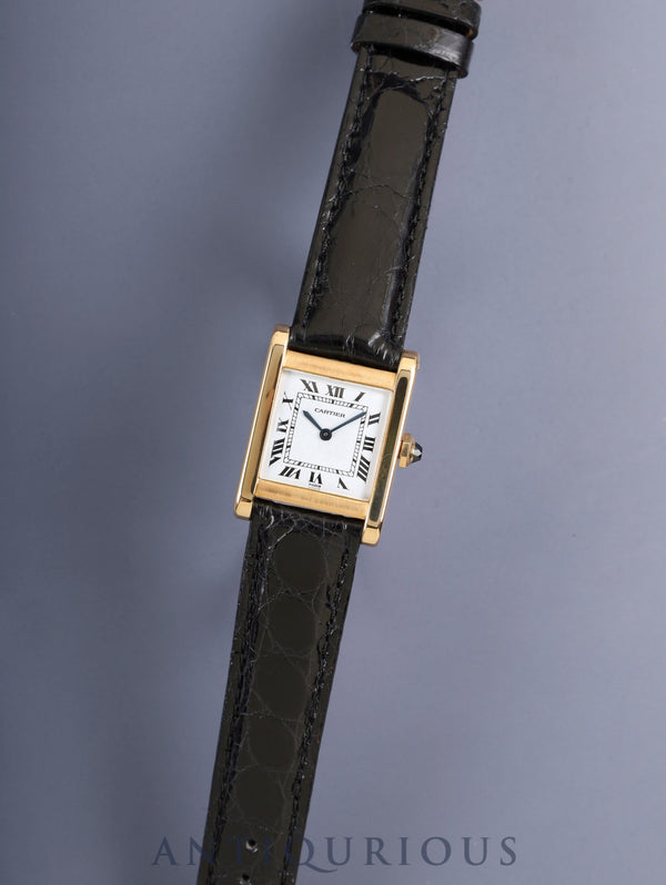 カルティエ タンクノーマル ノルマル LM 81710552 / 7809 手巻き Cal.78-2（2512） 750YG 革 純正ピンバックル（GP）ホワイト文字盤（PARIS表記） オーバーホール済み
