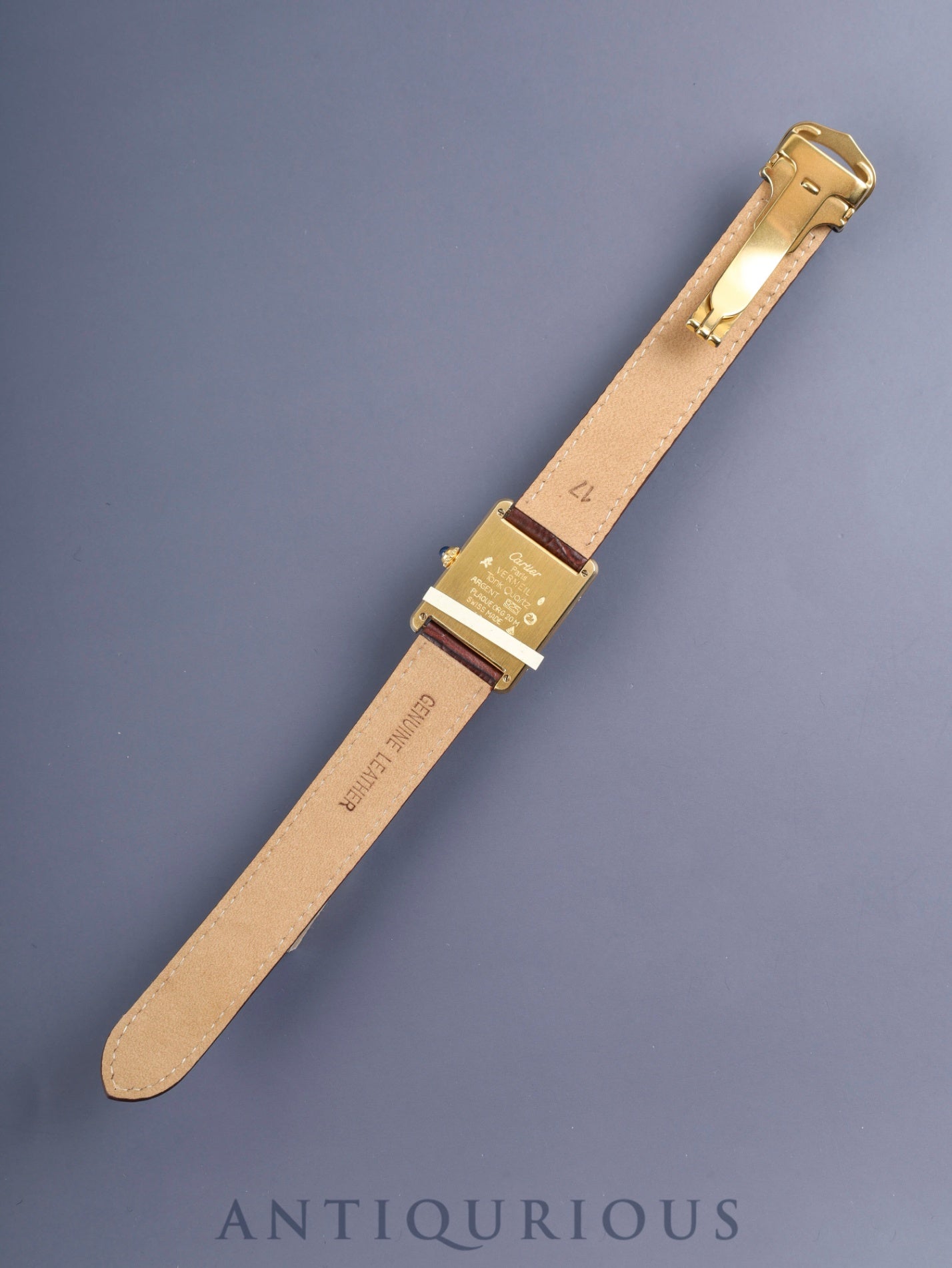 カルティエ マストタンク LM 590005 クォーツ Cal.90  SV925 革 純正Dバックル（GP）ストレートローマン文字盤（SWISS表記）オーバーホール済み 新品仕上げ済み