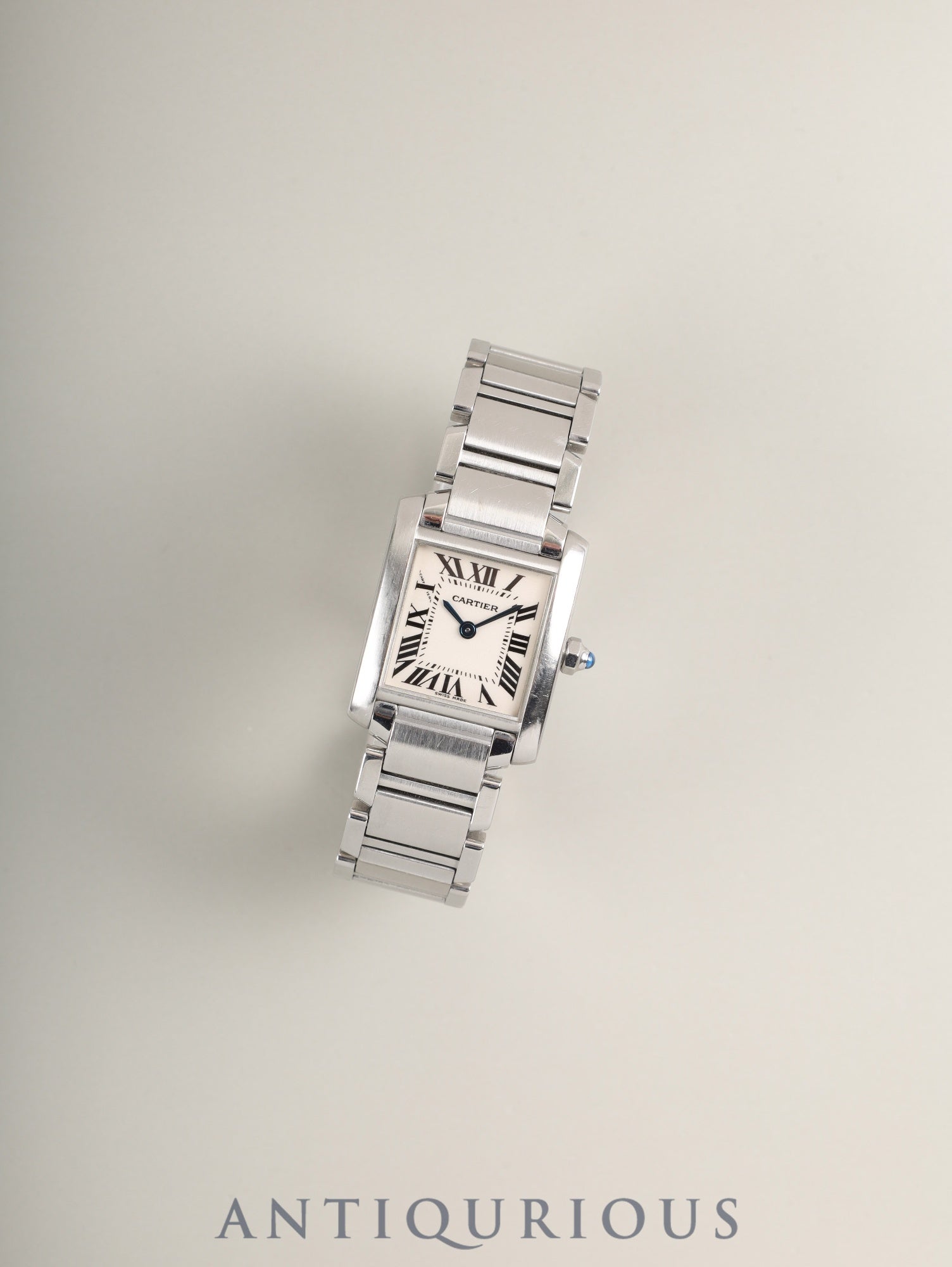 カルティエ タンクフランセーズ SM W51008Q3 / 2384 クォーツ SS SS ホワイト文字盤 箱 冊子 保証書 オーバーホール済み